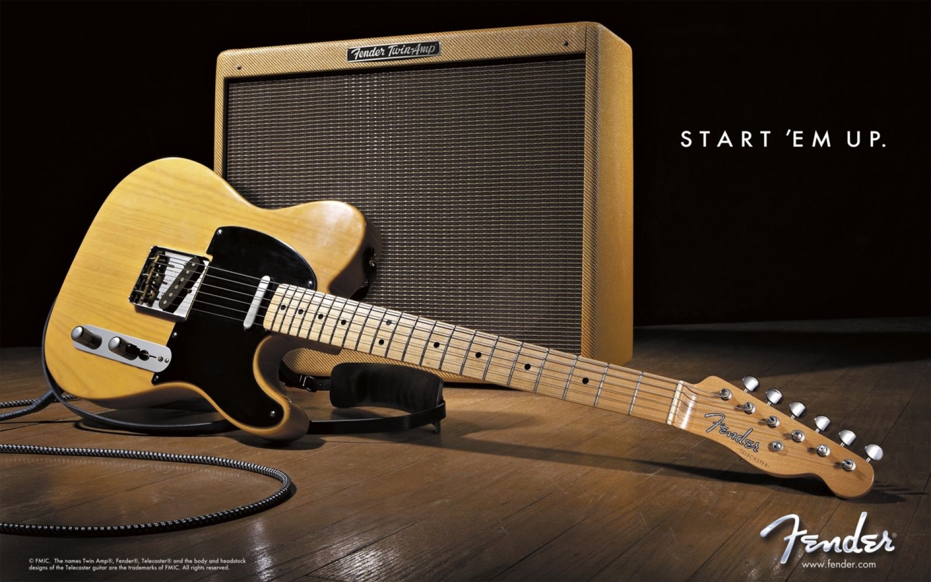 Fender Telecaster, Amplificatore Fender, Chitarra elettrica, Start 'em up, sfondo desktop 1920x1200