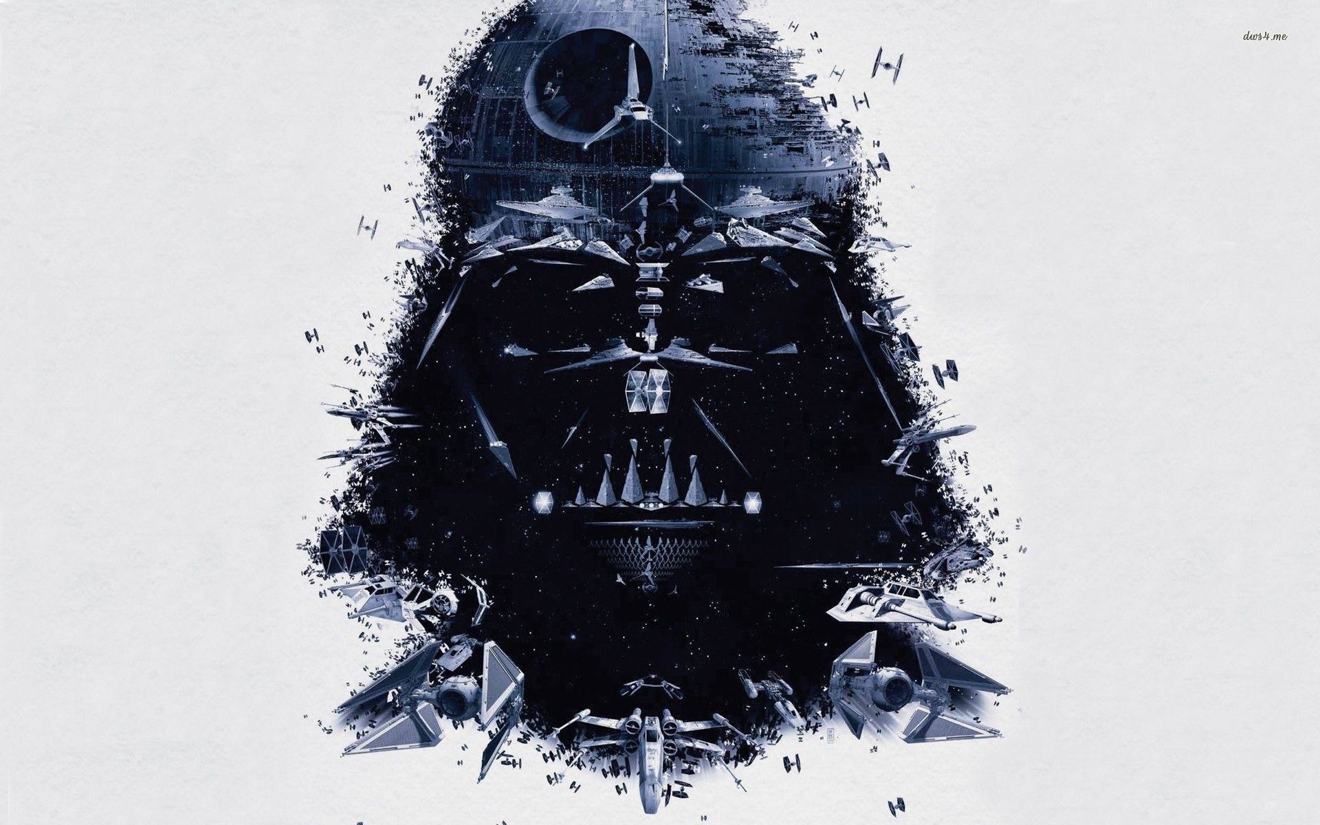 Darth Vader, Morte Nera, Caccia TIE, Arte grafica, 16:10 Full HD, sfondo widescreen