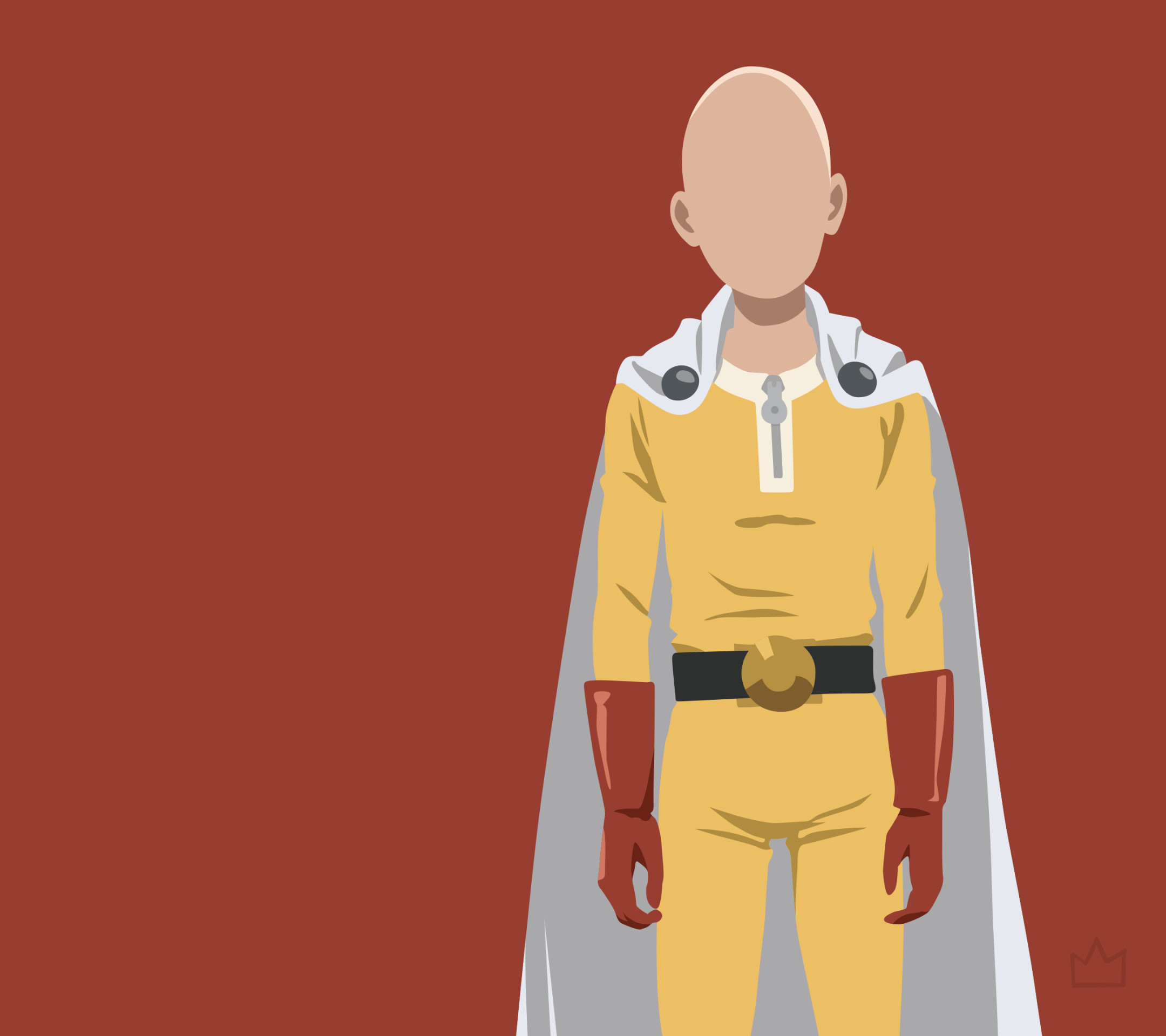 Saitama, One Punch Man, Minimalista, Sfondo rosso, Full HD, schermata di blocco iPad