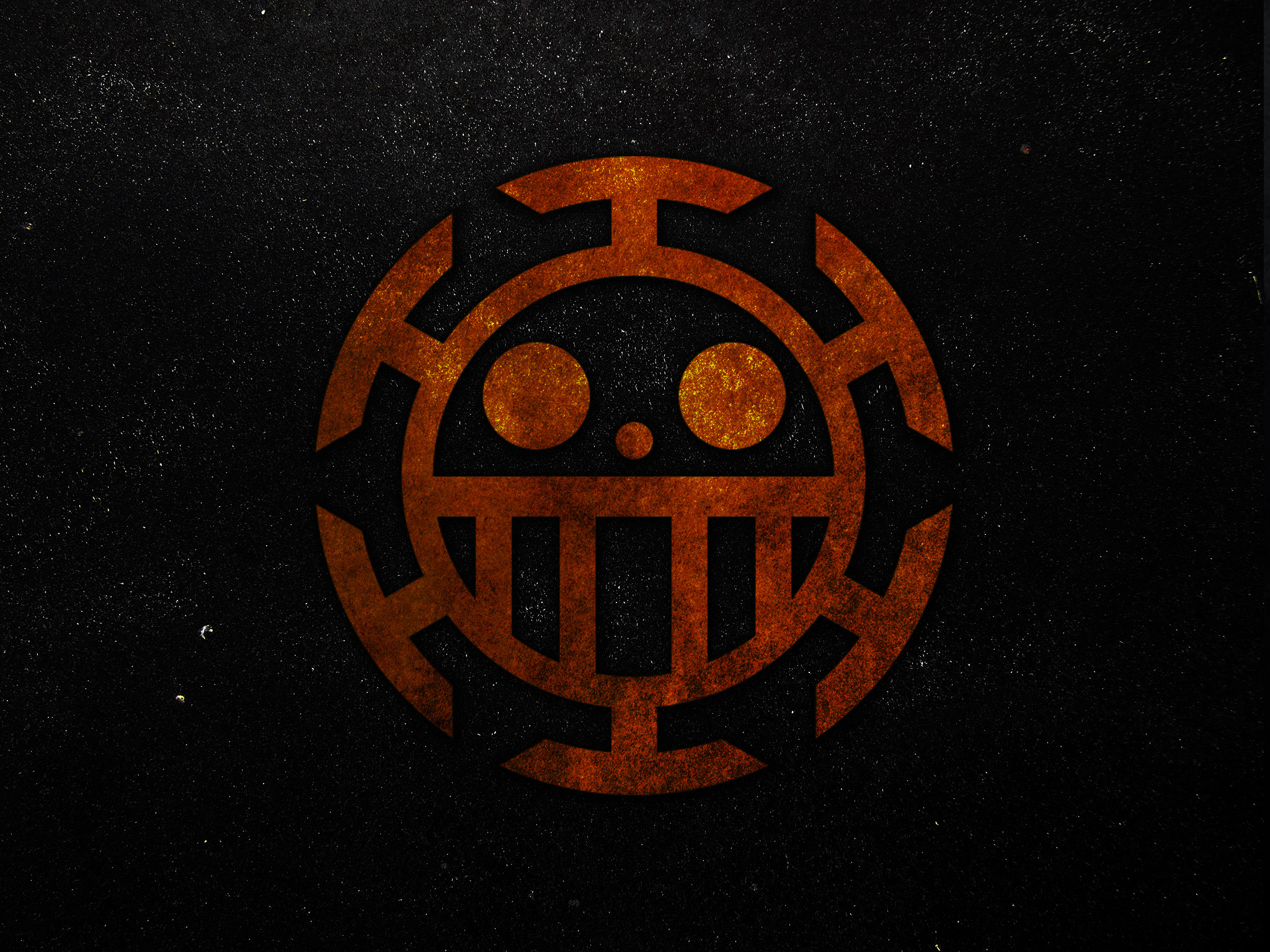 Jolly Roger dei Pirati Heart, Arancione, Sfondo nero, Full HD, schermata di blocco iPad