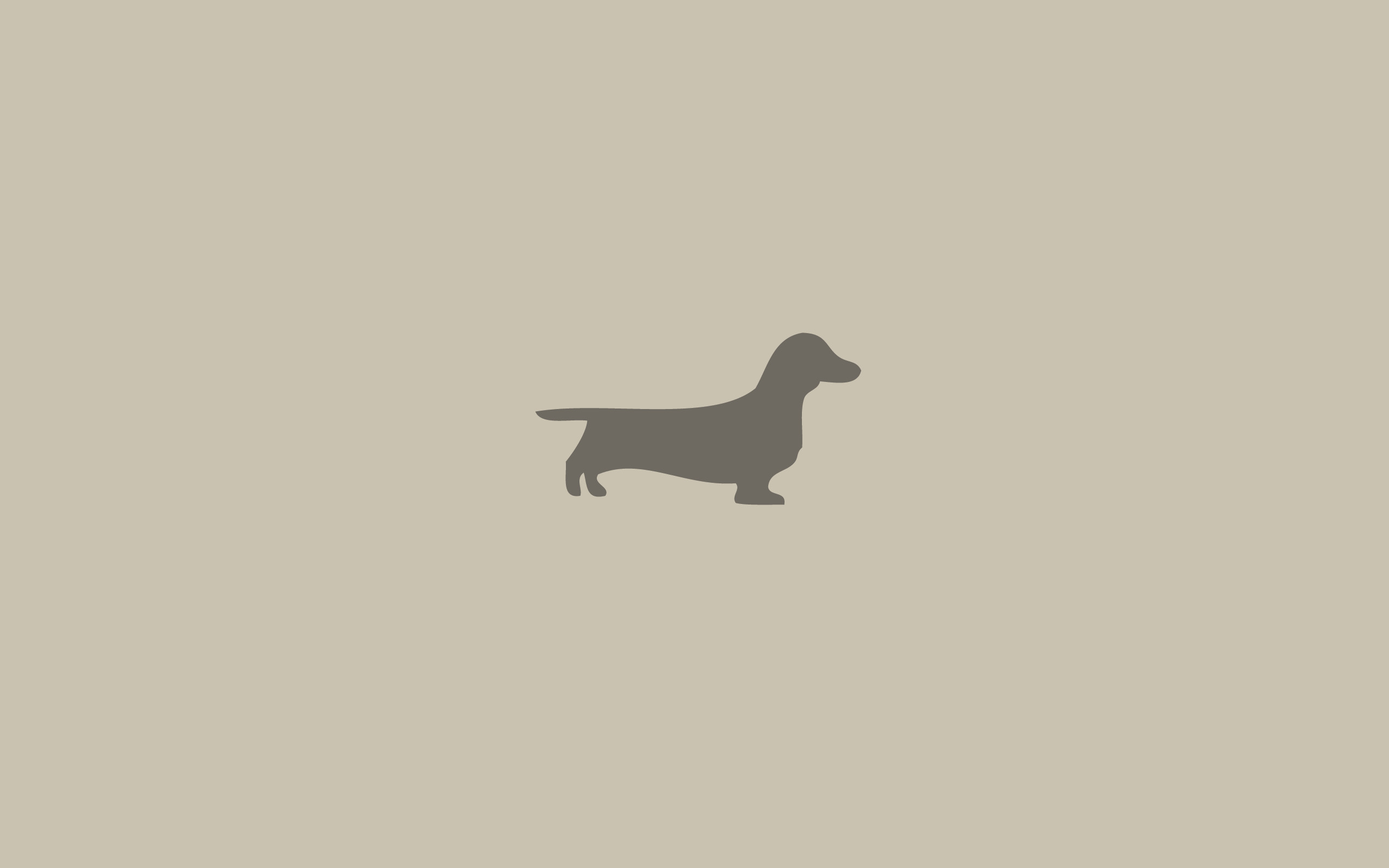 Bassotto, Silhouette, Beige, Minimalista, 2560x1600, sfondo MacBook Pro