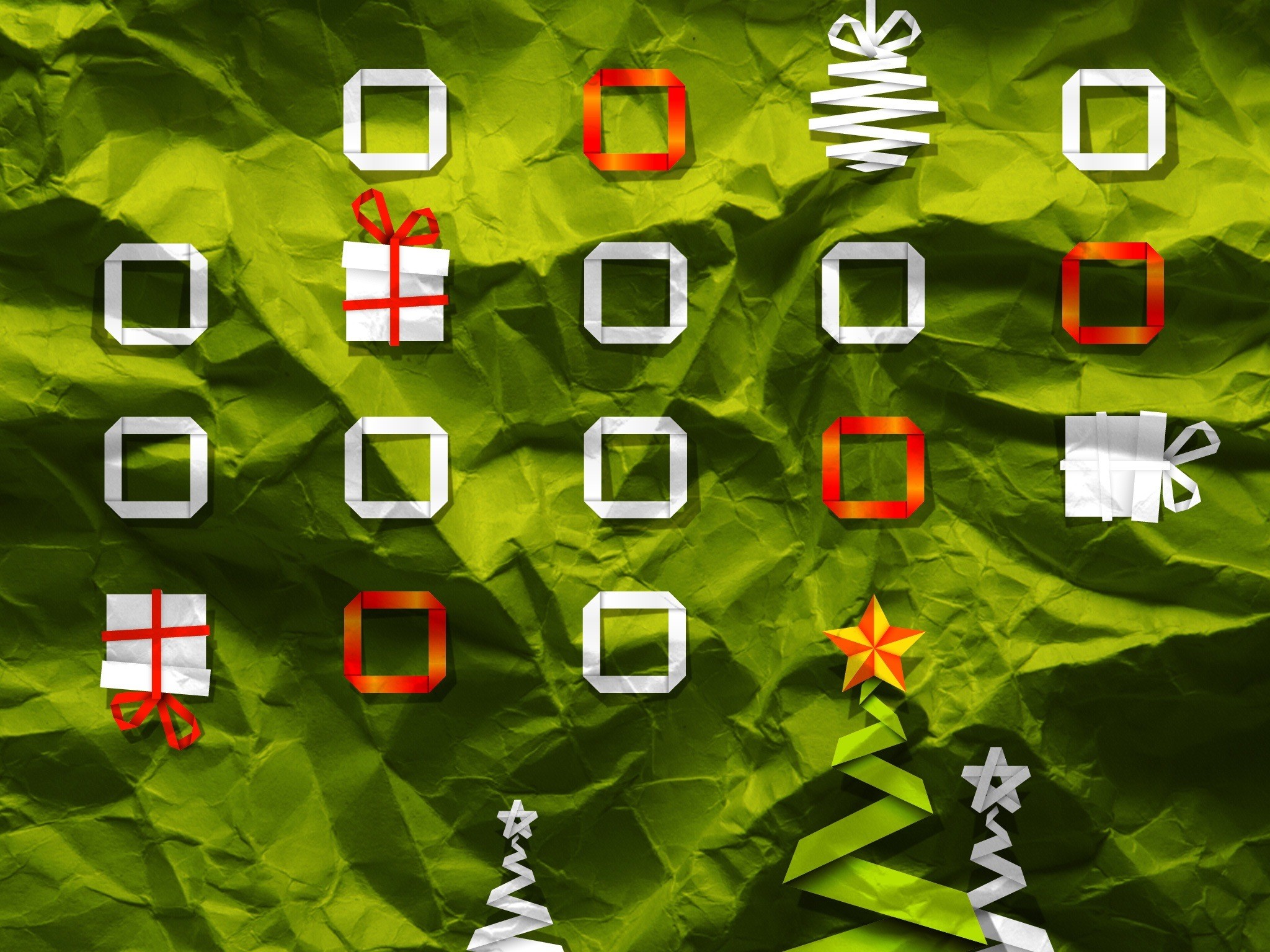 Cornici per icone, Natale, Carta stropicciata, Verde, sfondo per iPad