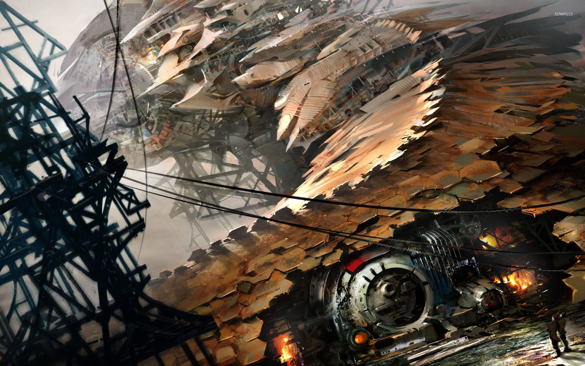 Macchina volante, Astratto, Steampunk, Full HD, sfondo desktop