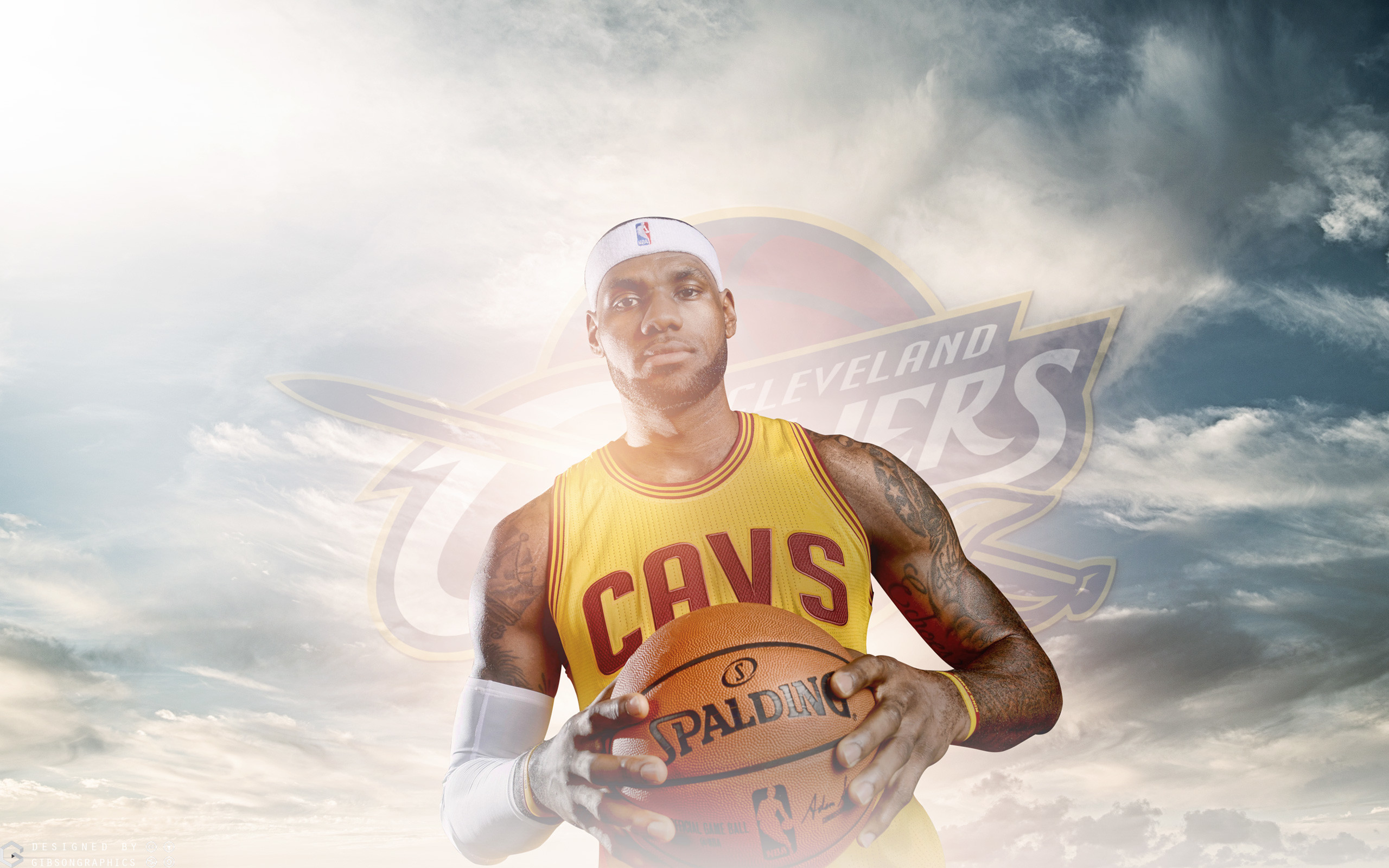 LeBron James, Cleveland Cavaliers, Spalding, Cielo, 2560x1600, immagine di sfondo