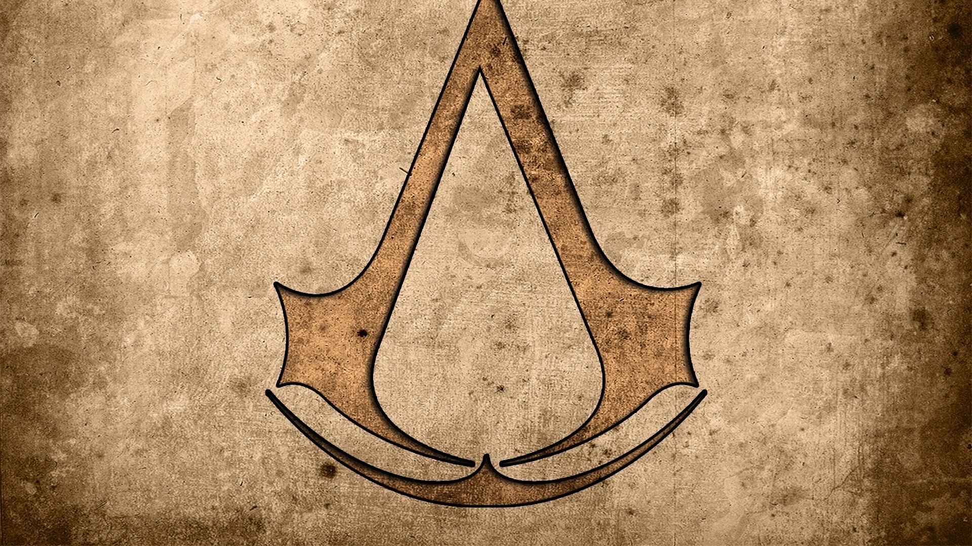Simbolo degli Assassini, Assassin's Creed, Pergamena, Marrone, 16:9 Full HD, sfondo widescreen