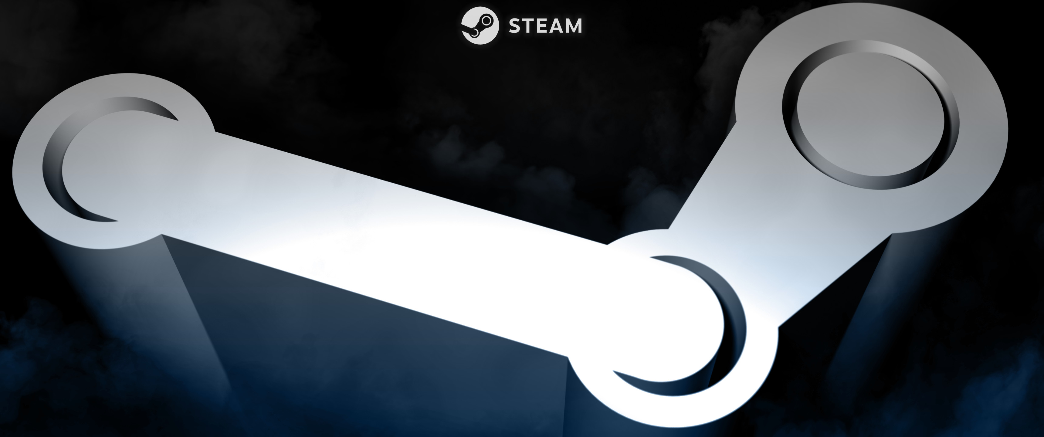Logo Steam, Steam, 3D, Blu, 3440x1440, sfondo per PC