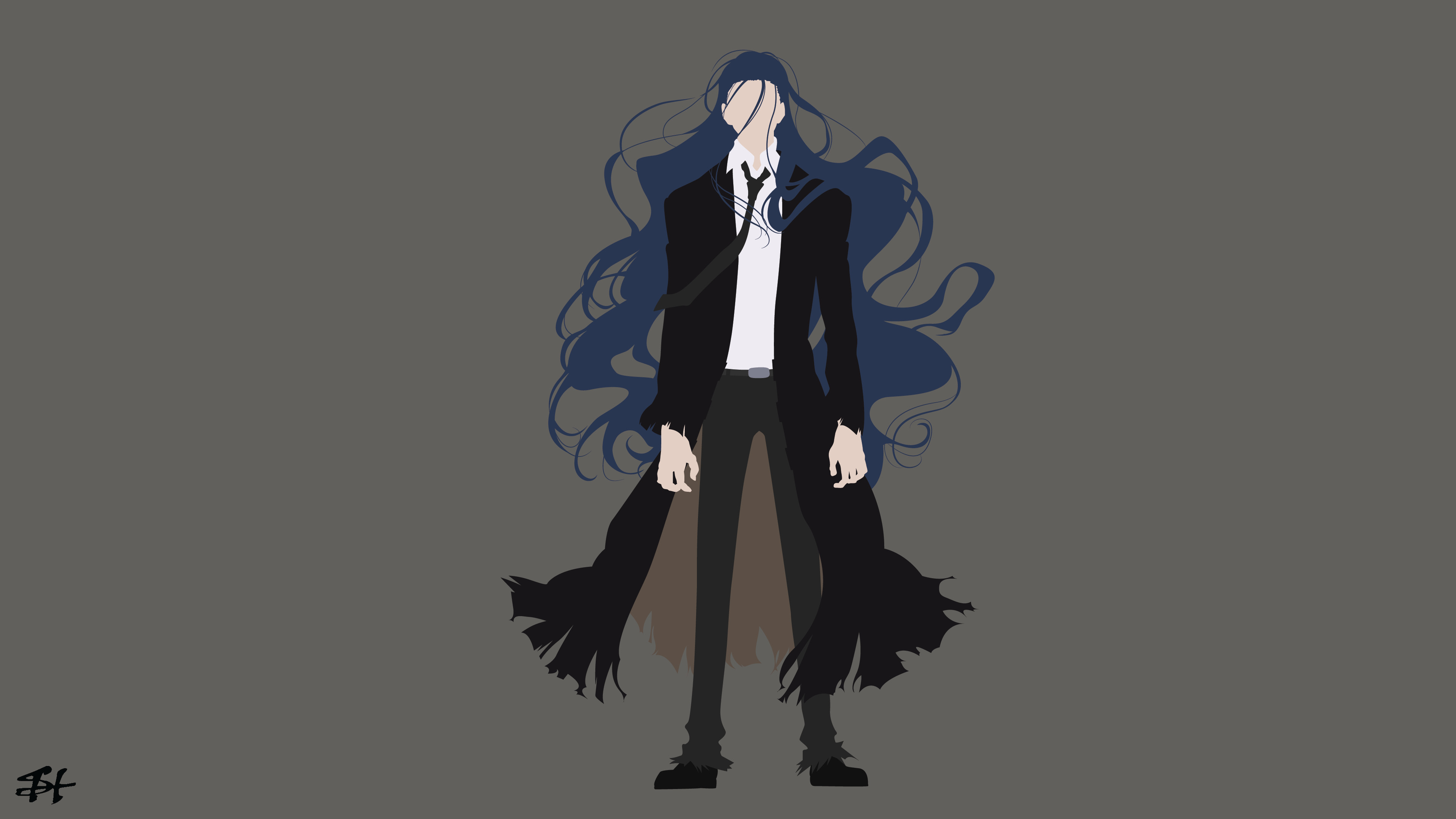 H. P. Lovecraft, Bungo Stray Dogs, Anime, Minimalismo, 3840x2160, sfondo per PC