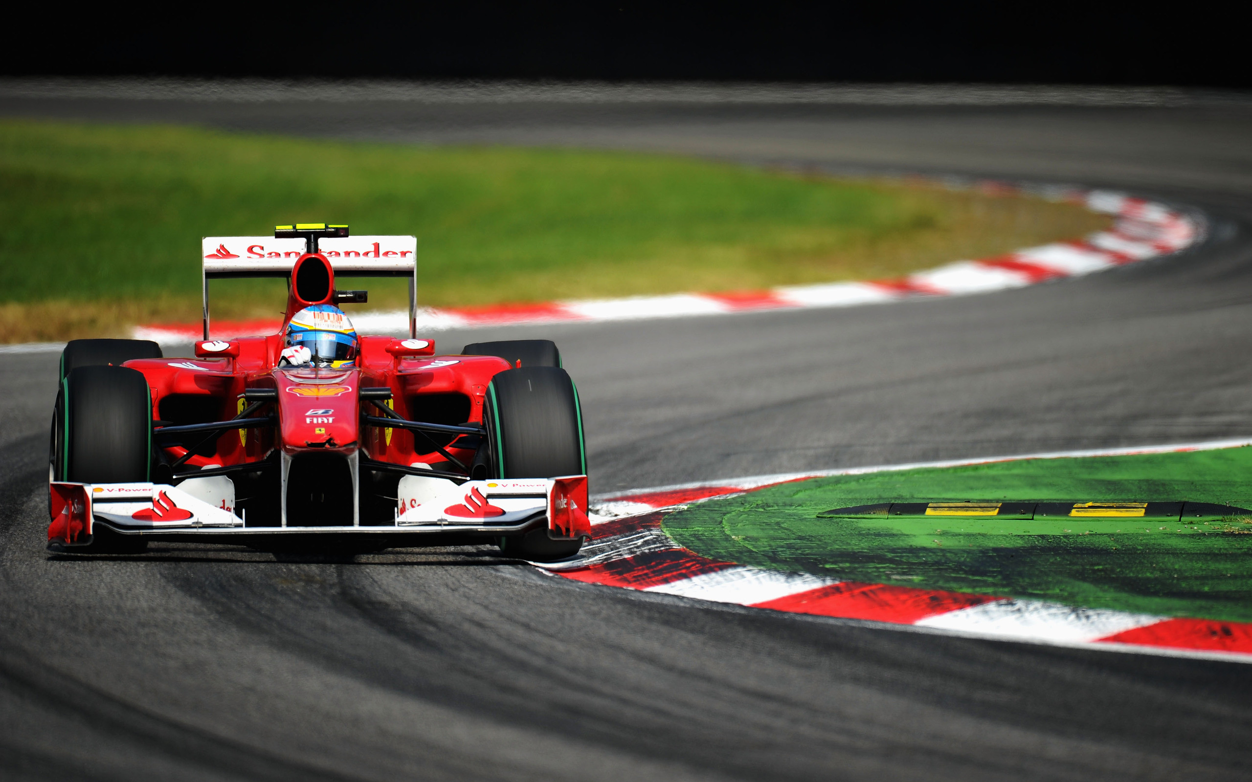 Ferrari, Fernando Alonso, Formula 1, Cordolo, Curva, 2K, sfondo per PC