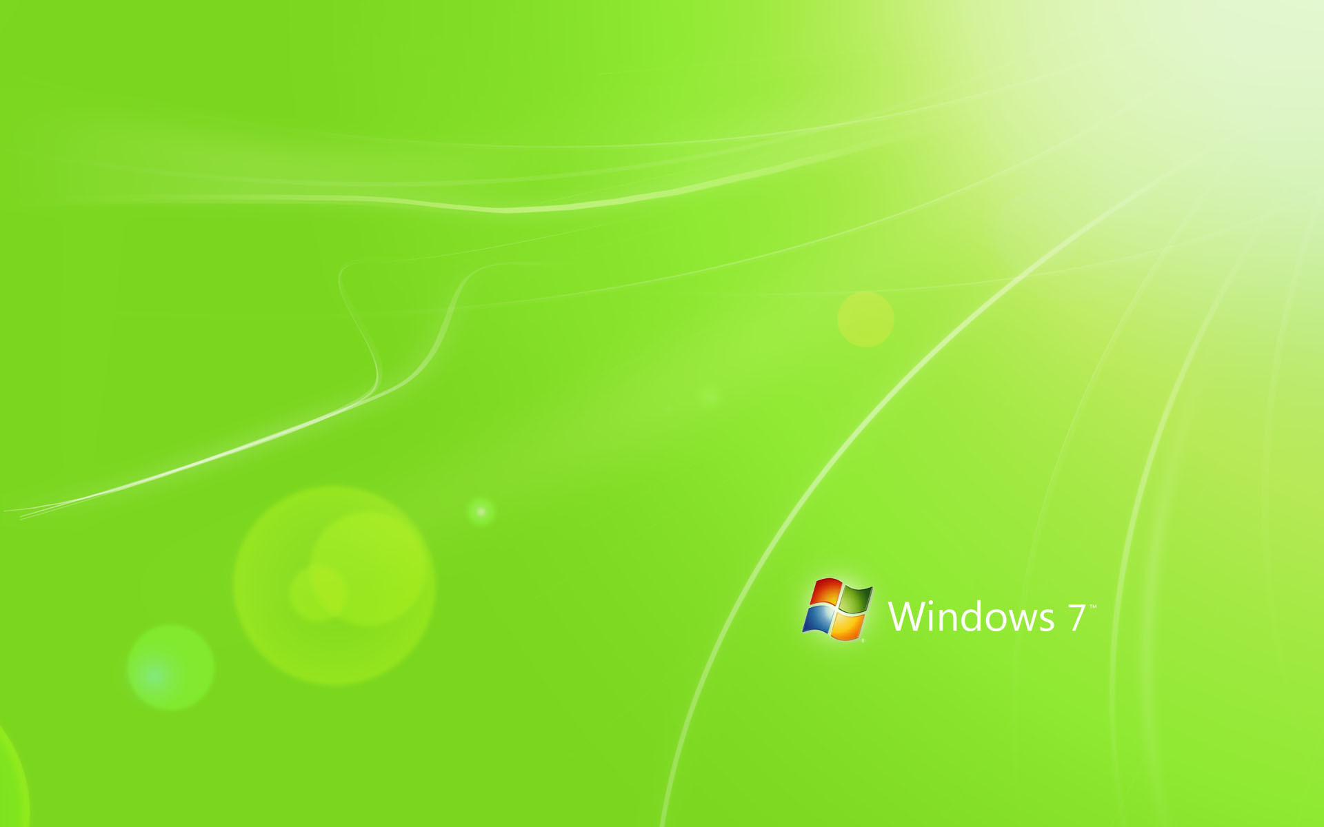 Windows 7, Logo Windows, Sfondo verde, Full HD, wallpaper desktop