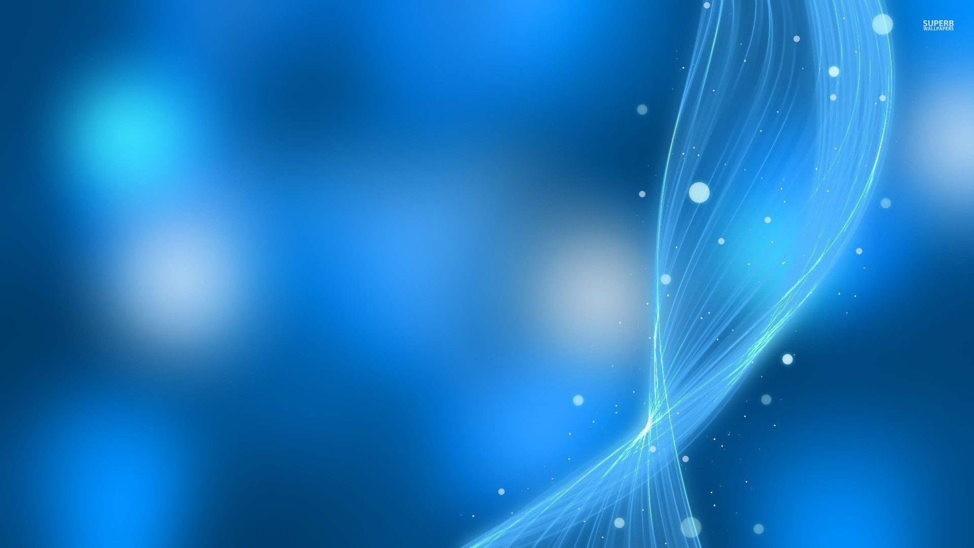 Azzurro, Bokeh, Onde luminose, Blu, Astratto, Full HD, sfondo per PC e portatile
