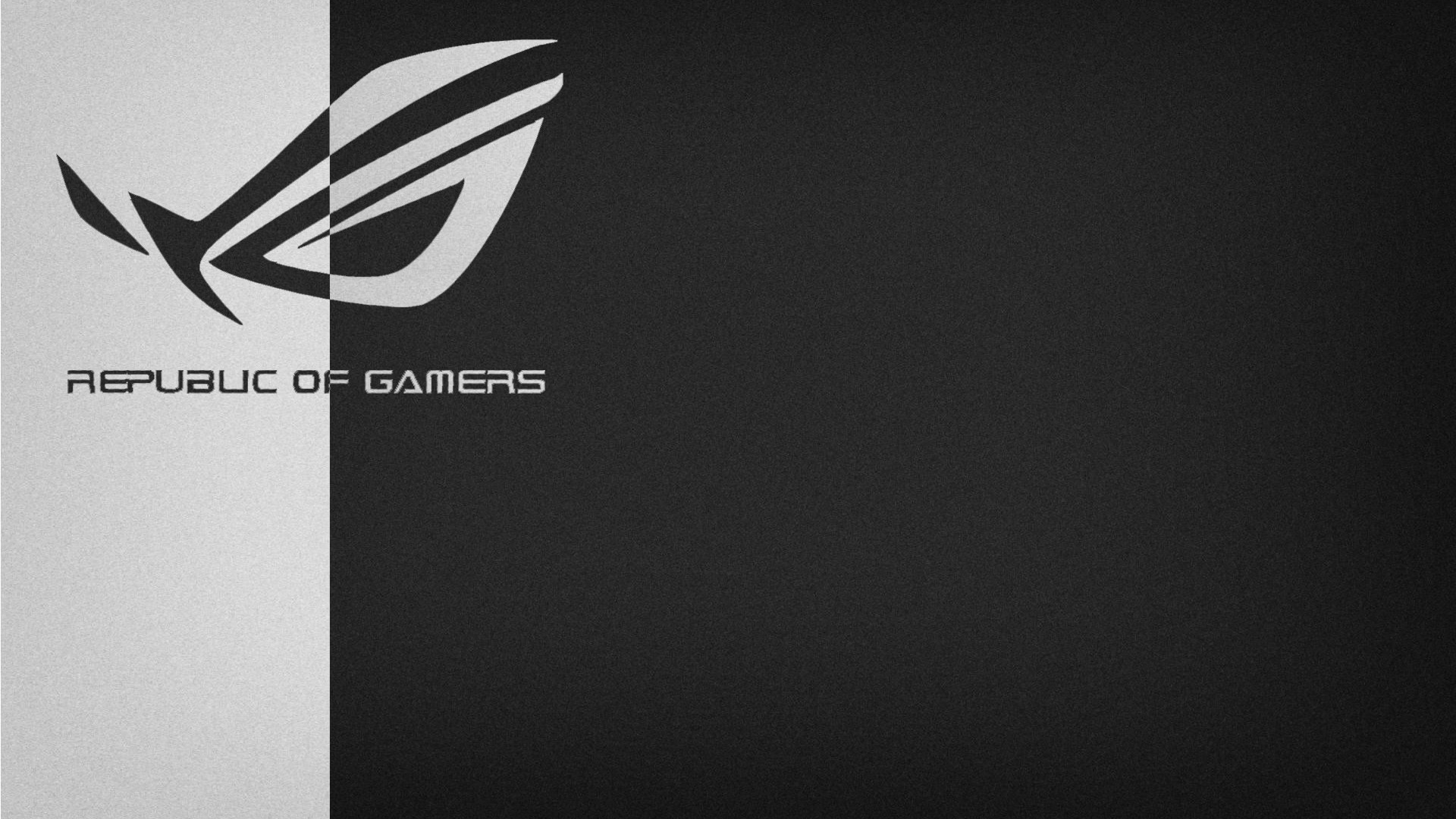 ASUS ROG, Republic of Gamers, Bianco e nero, Minimalismo, Full HD, sfondo desktop