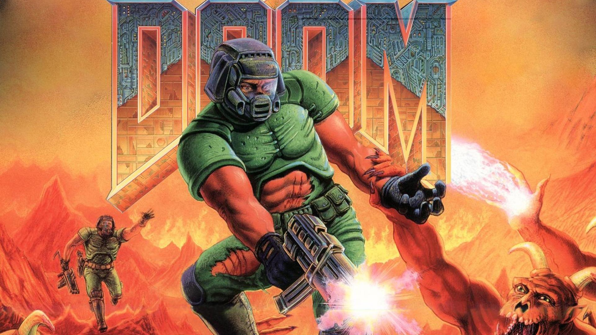 Doomguy, Doom (1993), Copertina, Logo classico, 16:9 Full HD, sfondo widescreen