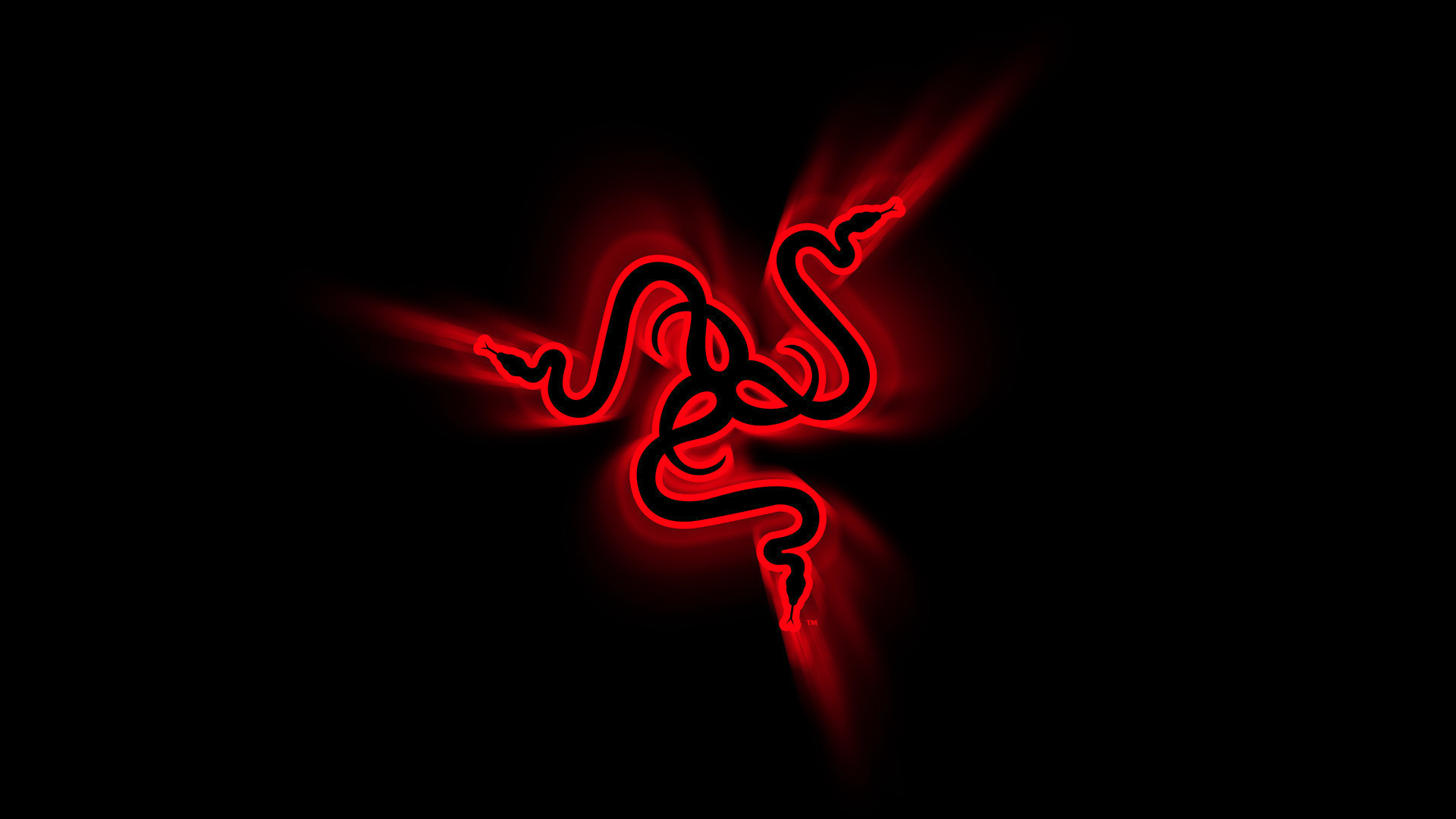 Razer, Logo Razer, Rosso, Luce, Sfondo nero, Full HD, wallpaper per PC