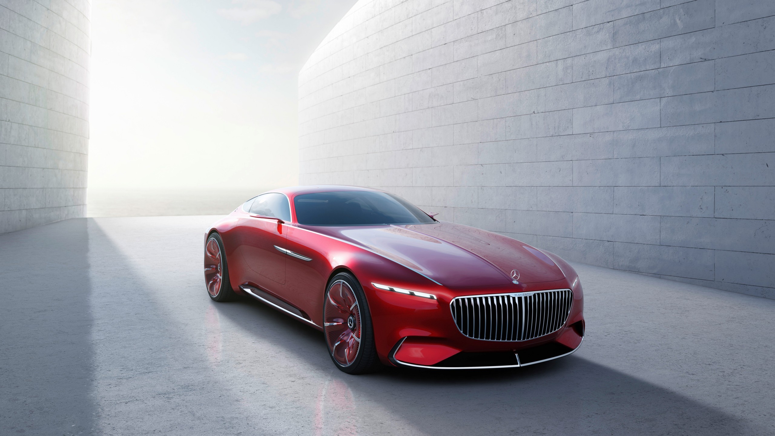 Vision Mercedes-Maybach 6, Concept car, Coupé, Rosso, 2K, sfondo per PC
