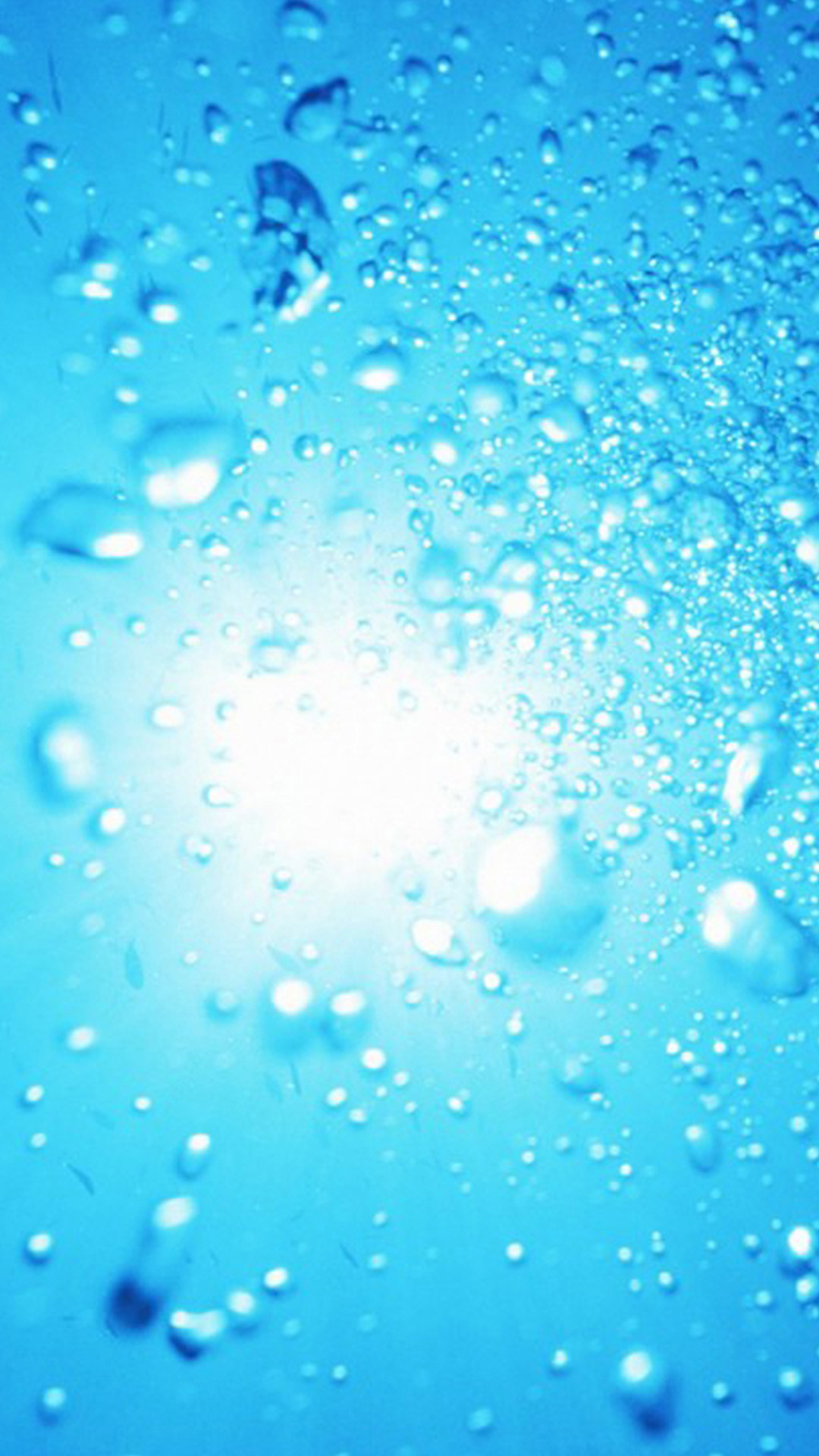 Gocce d'acqua, Bolle, Azzurro, Full HD, schermata di blocco del cellulare
