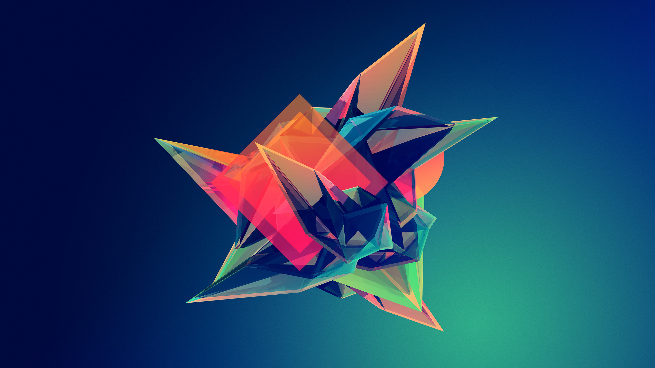 Astratto, Schegge, Sfondo blu, Geometrico, 2K, wallpaper desktop
