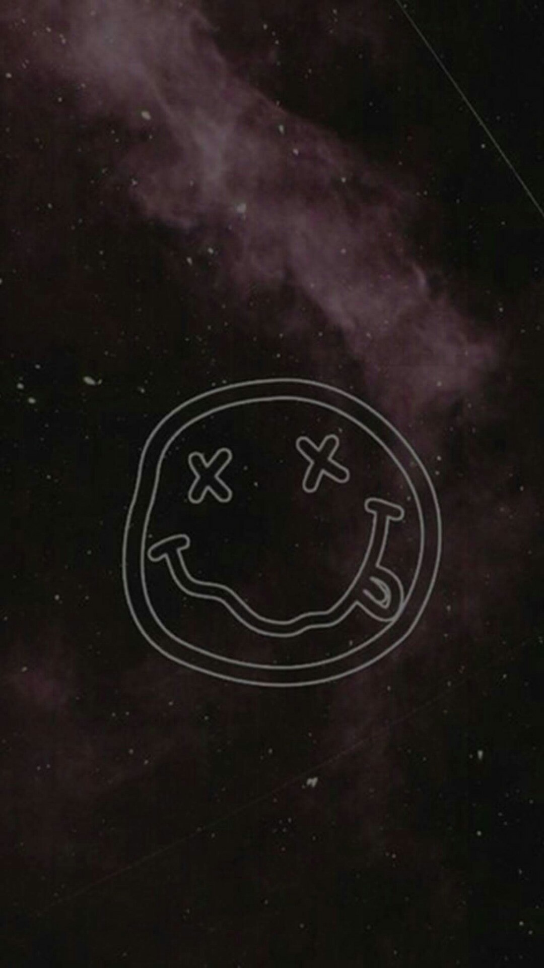 Nirvana, Smiley, Logo, Galassia, Sfondo scuro, schermata di blocco iPhone