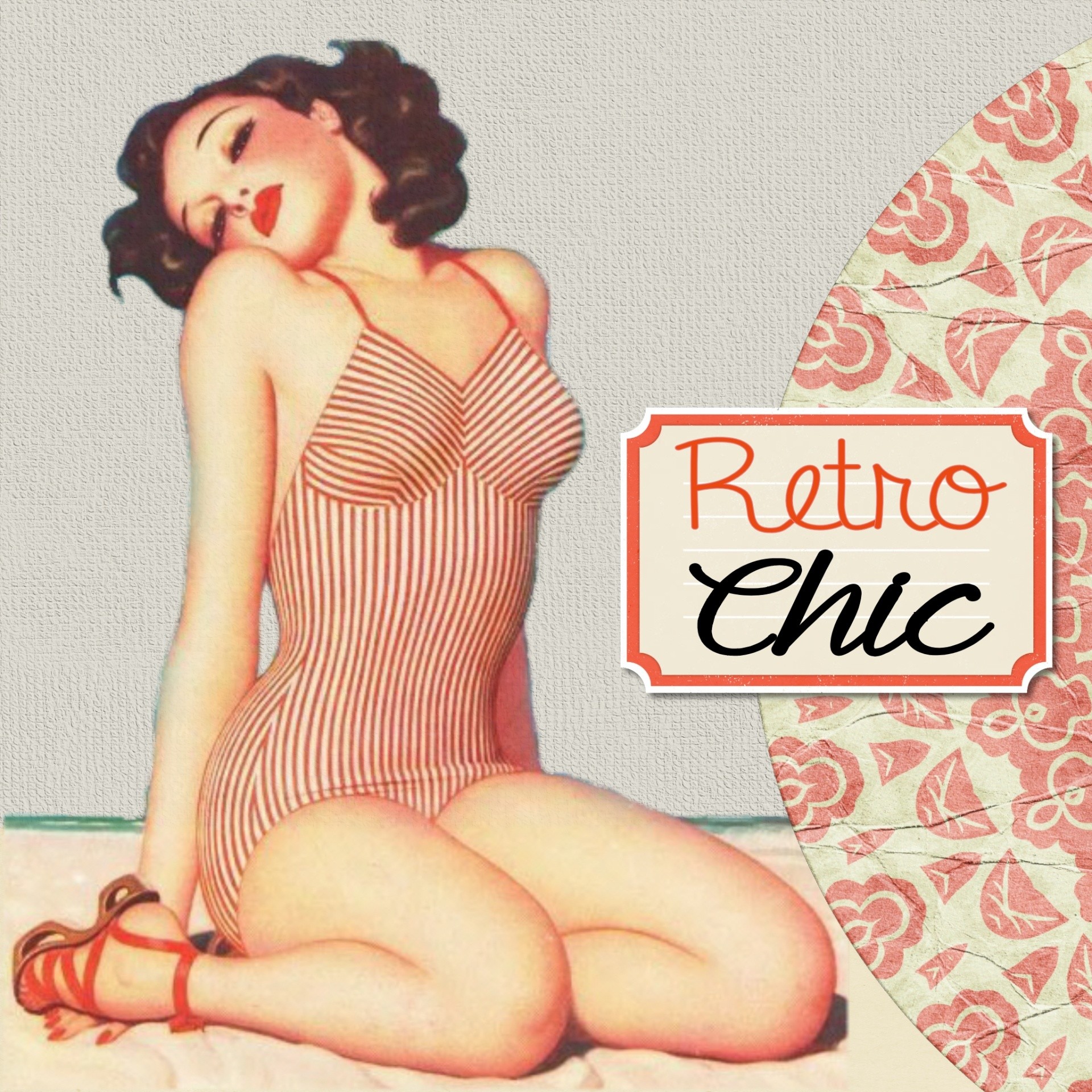 Retro Chic, Pin-up, Costume a righe, Illustrazione, Full HD, sfondo per iPad e tablet