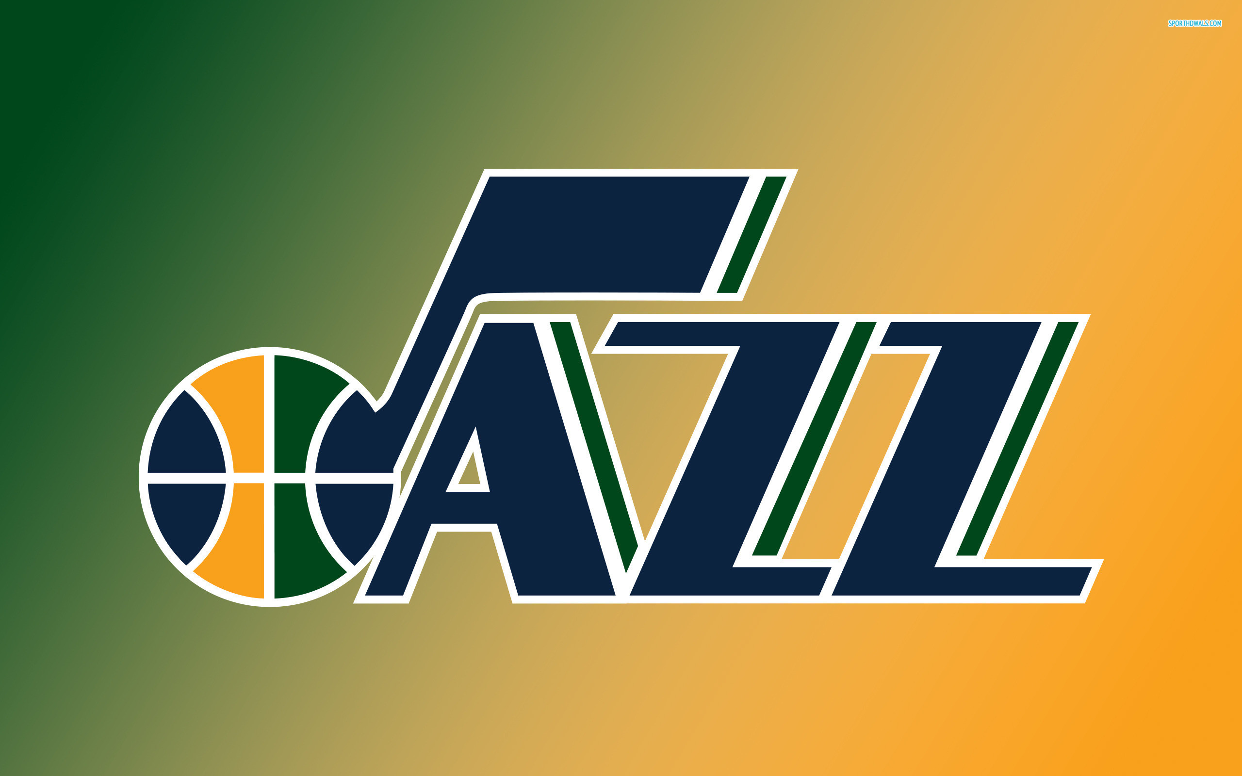 Utah Jazz, Logo, NBA, Verde e giallo, 2K 1600p, sfondo desktop