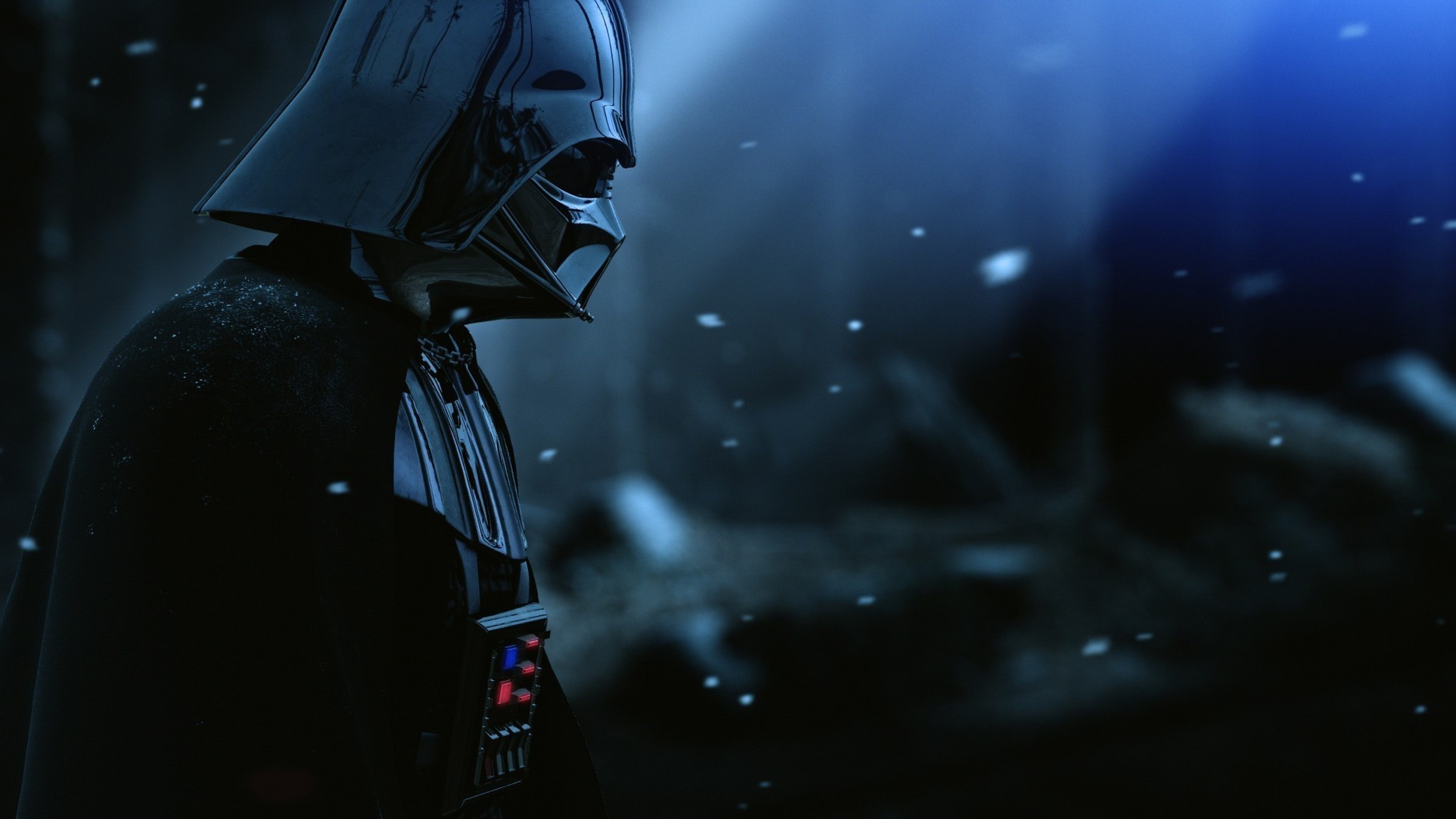 Darth Vader, Casco, Blu scuro, Star Wars, 4K, sfondo per PC e portatile