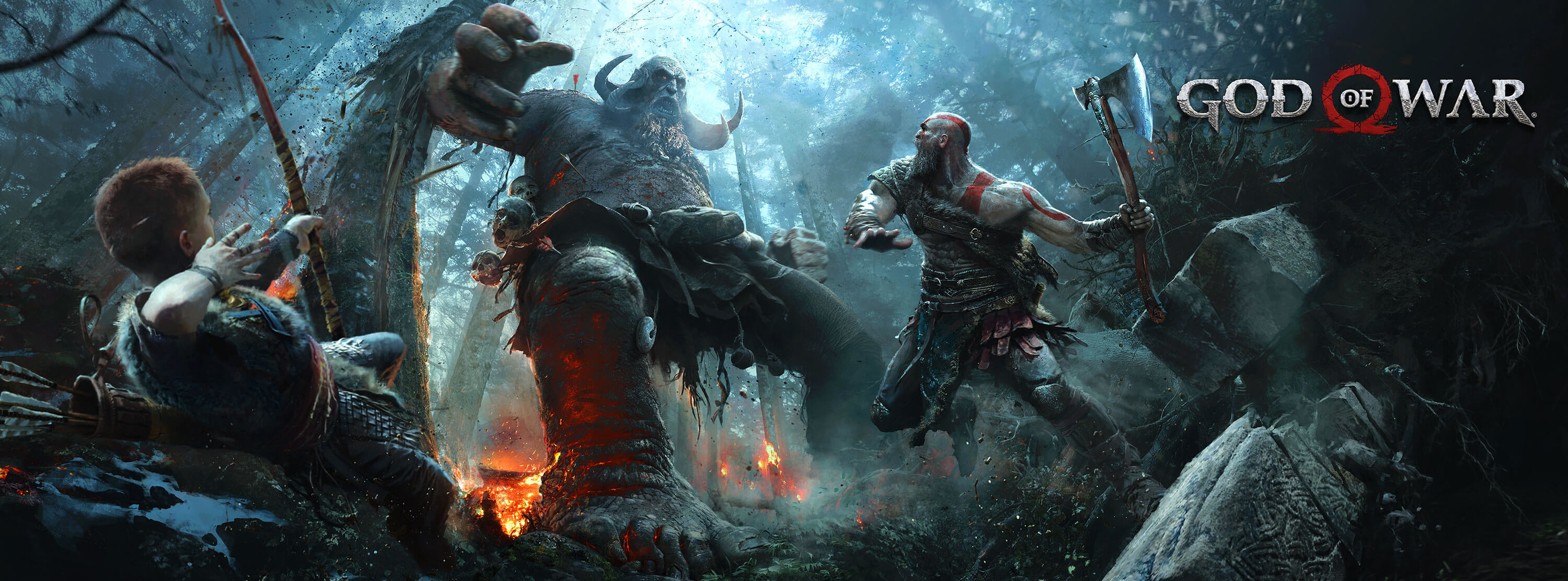 God of War, Kratos, Atreus, Battaglia, Mitologia norrena, 2K, sfondo per PC e portatile