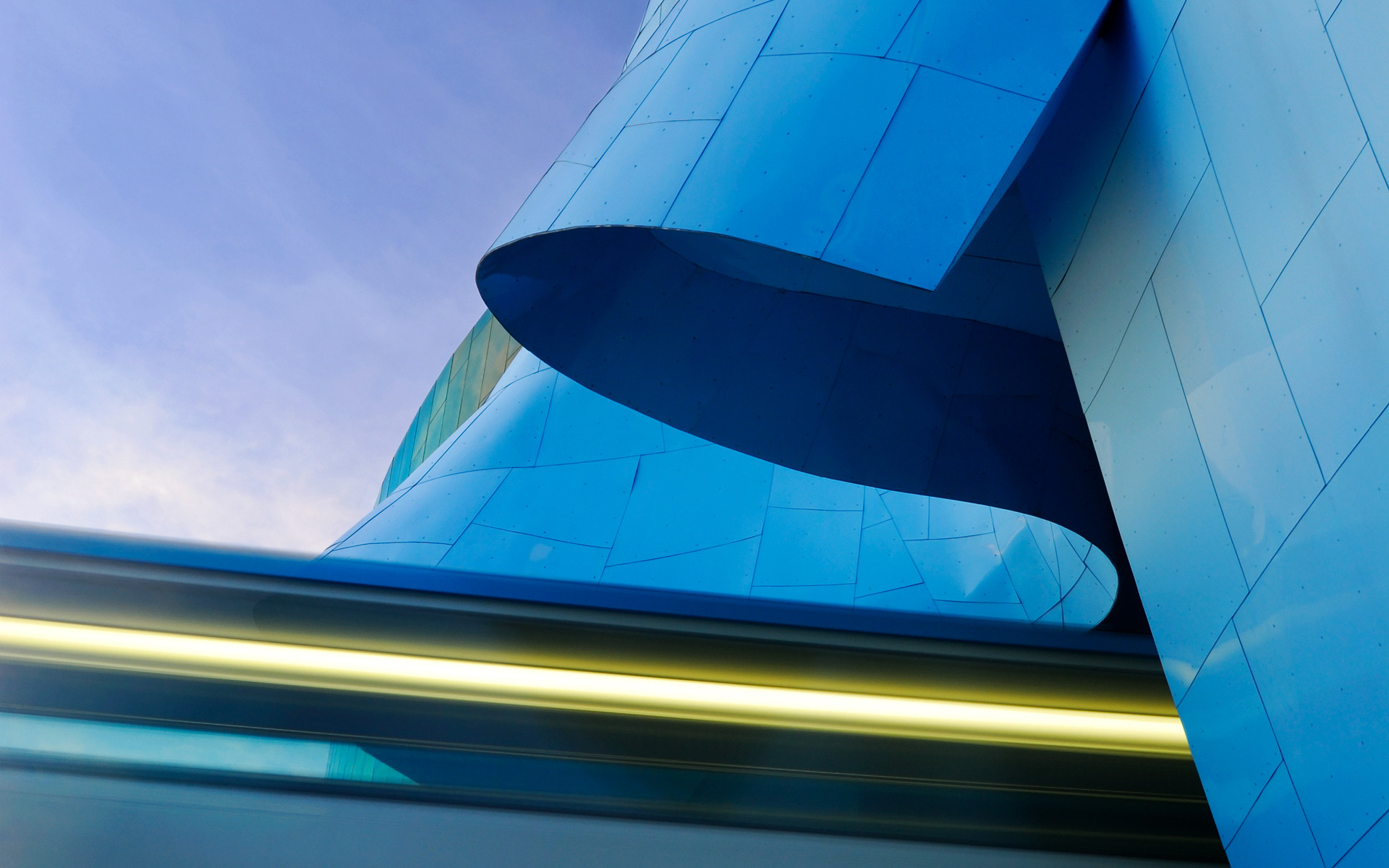 Architettura moderna, Edificio, Blu, Full HD, sfondo Windows