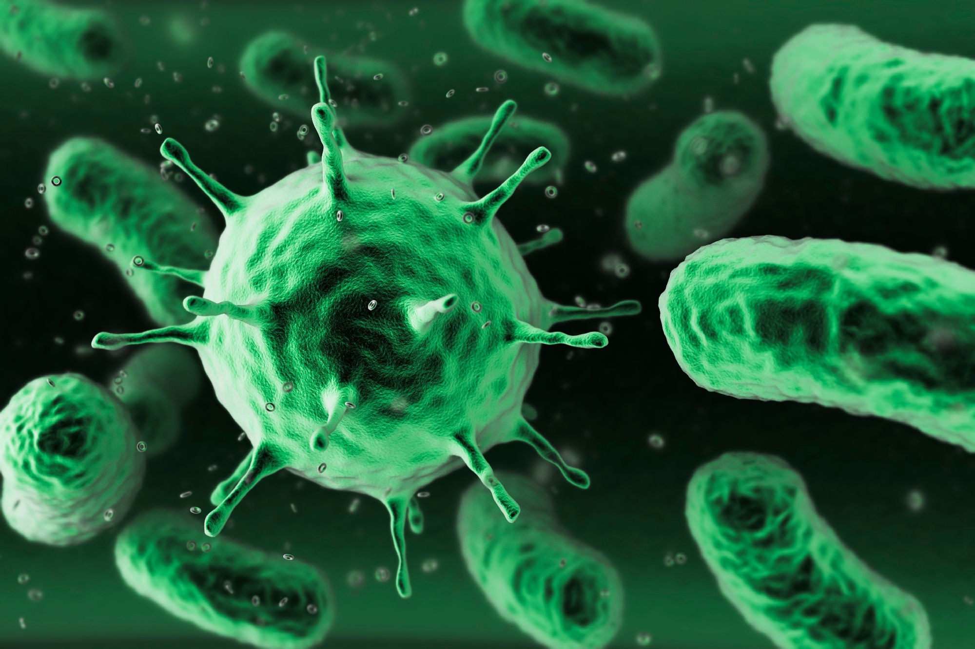 Virus, Batteri, Microscopio, Rendering 3D, Full HD, sfondo per PC
