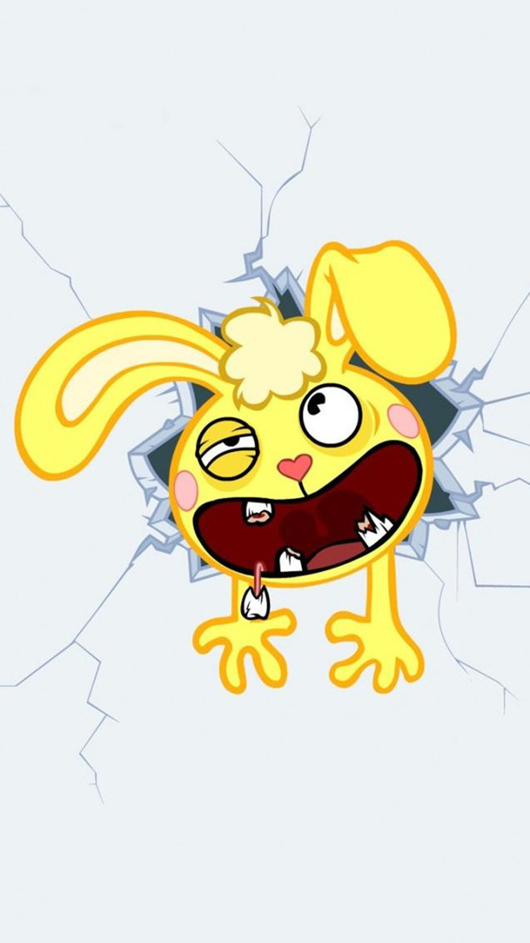 Cuddles, Happy Tree Friends, Muro crepato, Full HD, schermata di blocco del cellulare