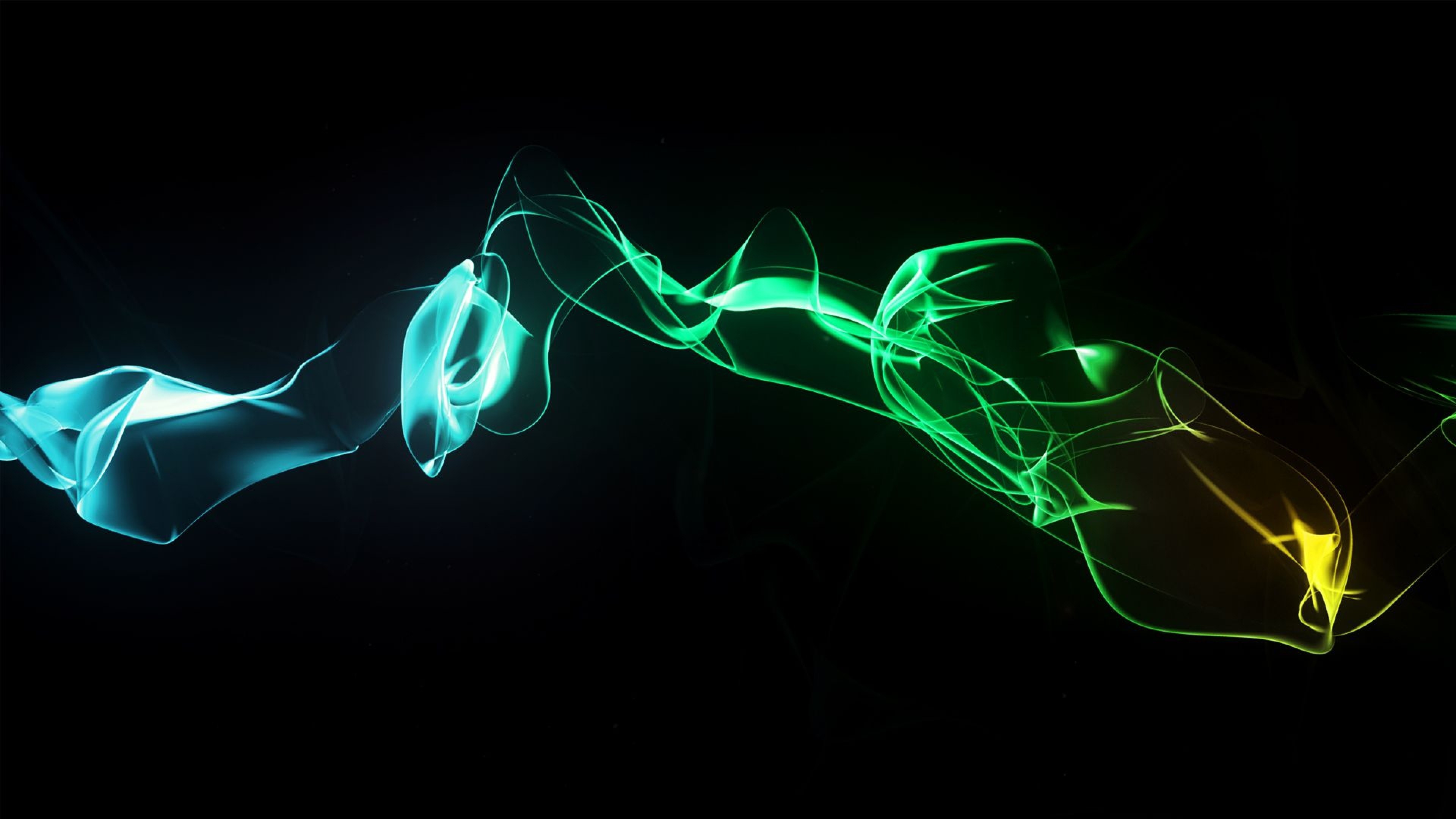 Fumo colorato, Neon, Sfondo nero, 4K, wallpaper PC