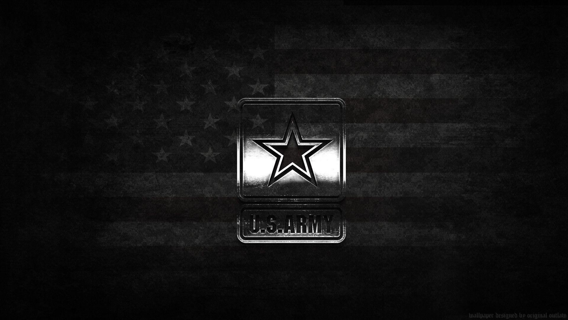 Logo U.S. Army, U.S. Army, Bandiera degli Stati Uniti, Sfondo nero, wallpaper Windows 11