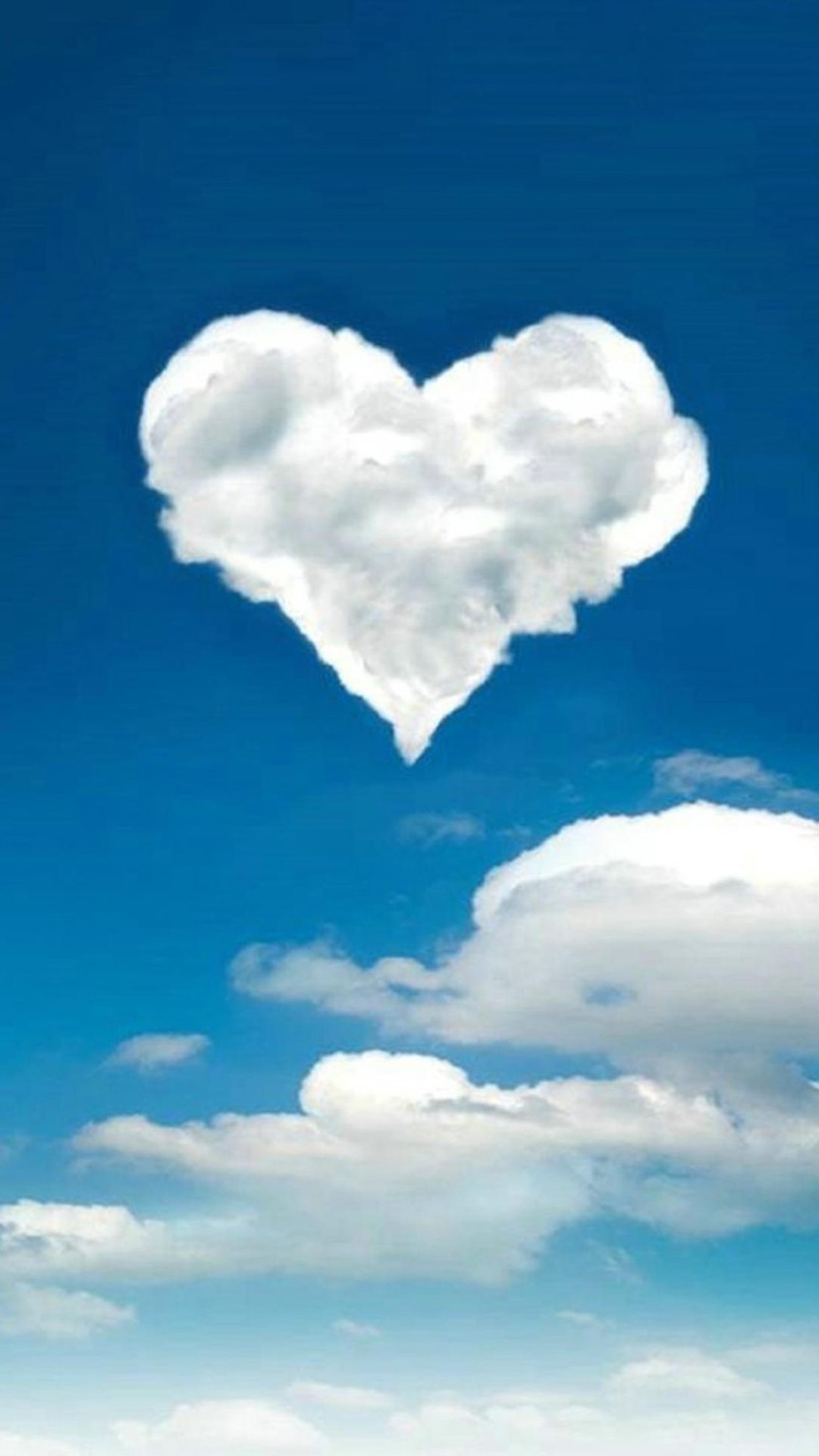Nuvola a cuore, Cielo blu, Amore, sfondo LG G2 verticale