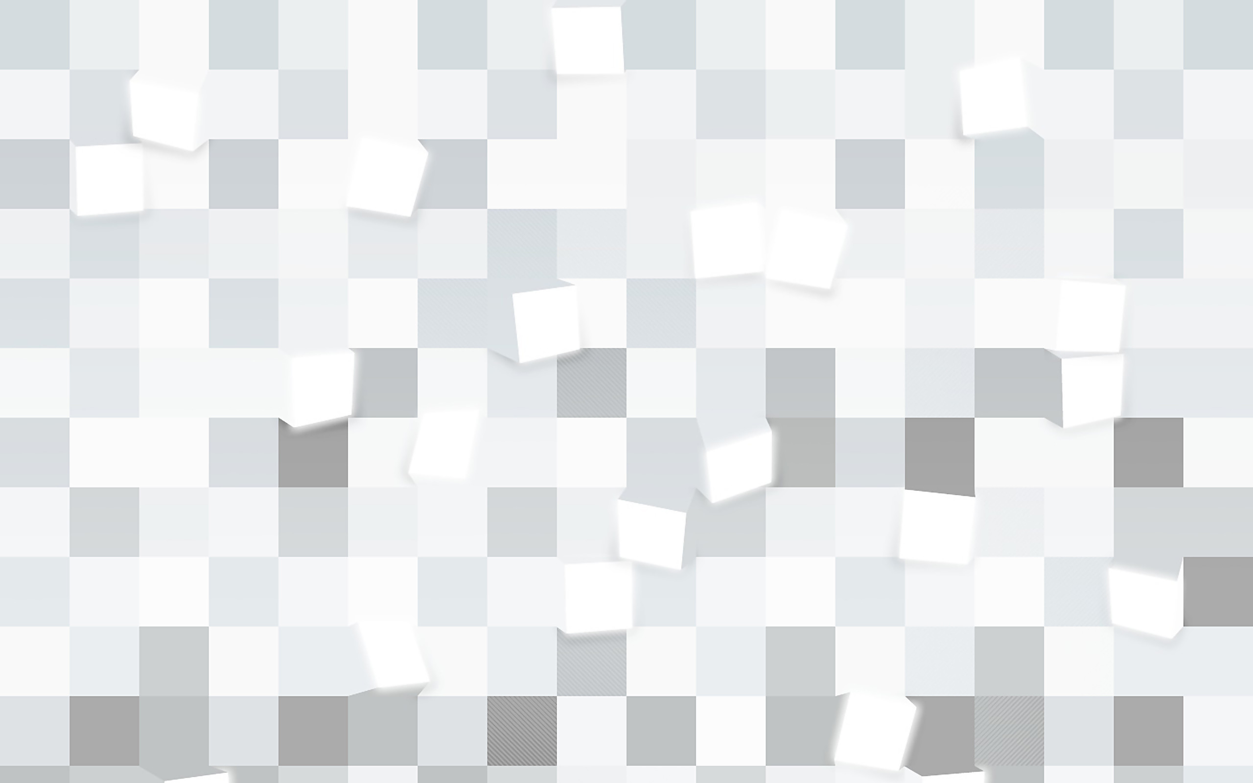 Quadrati, Mosaico, Bianco e grigio, Geometrico, 2K, sfondo per PC