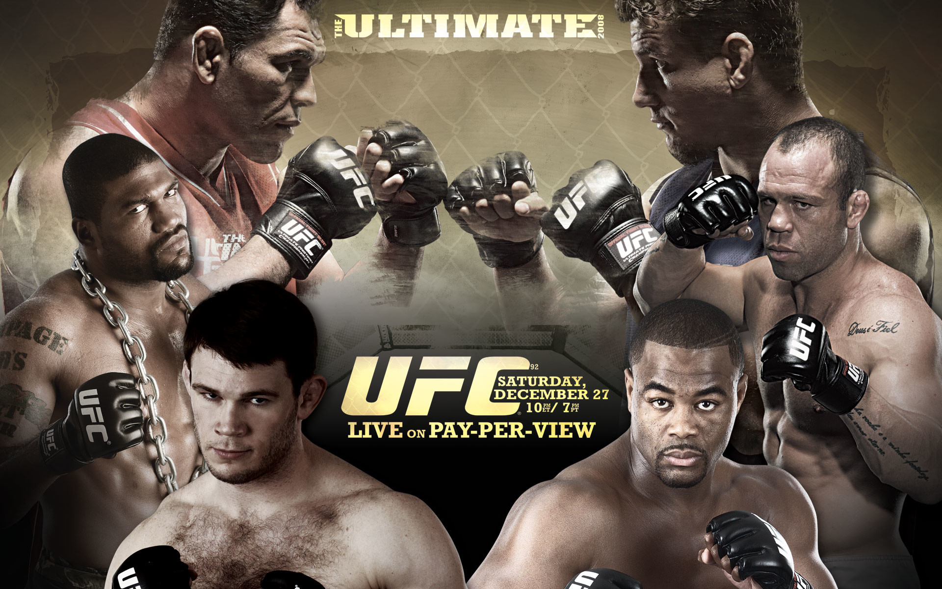 UFC 92, The Ultimate, Rashad Evans, Forrest Griffin, Poster, 1920x1200, immagine di sfondo