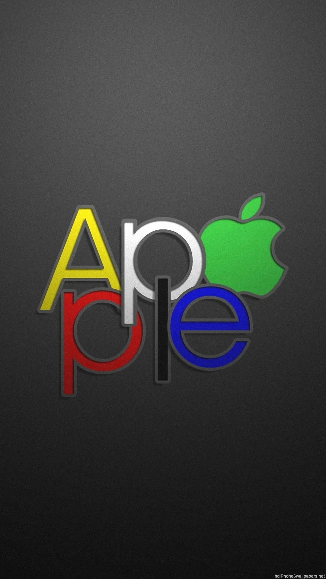 Logo Apple, Apple, Scritta colorata, Grigio, immagine di sfondo iPhone 6