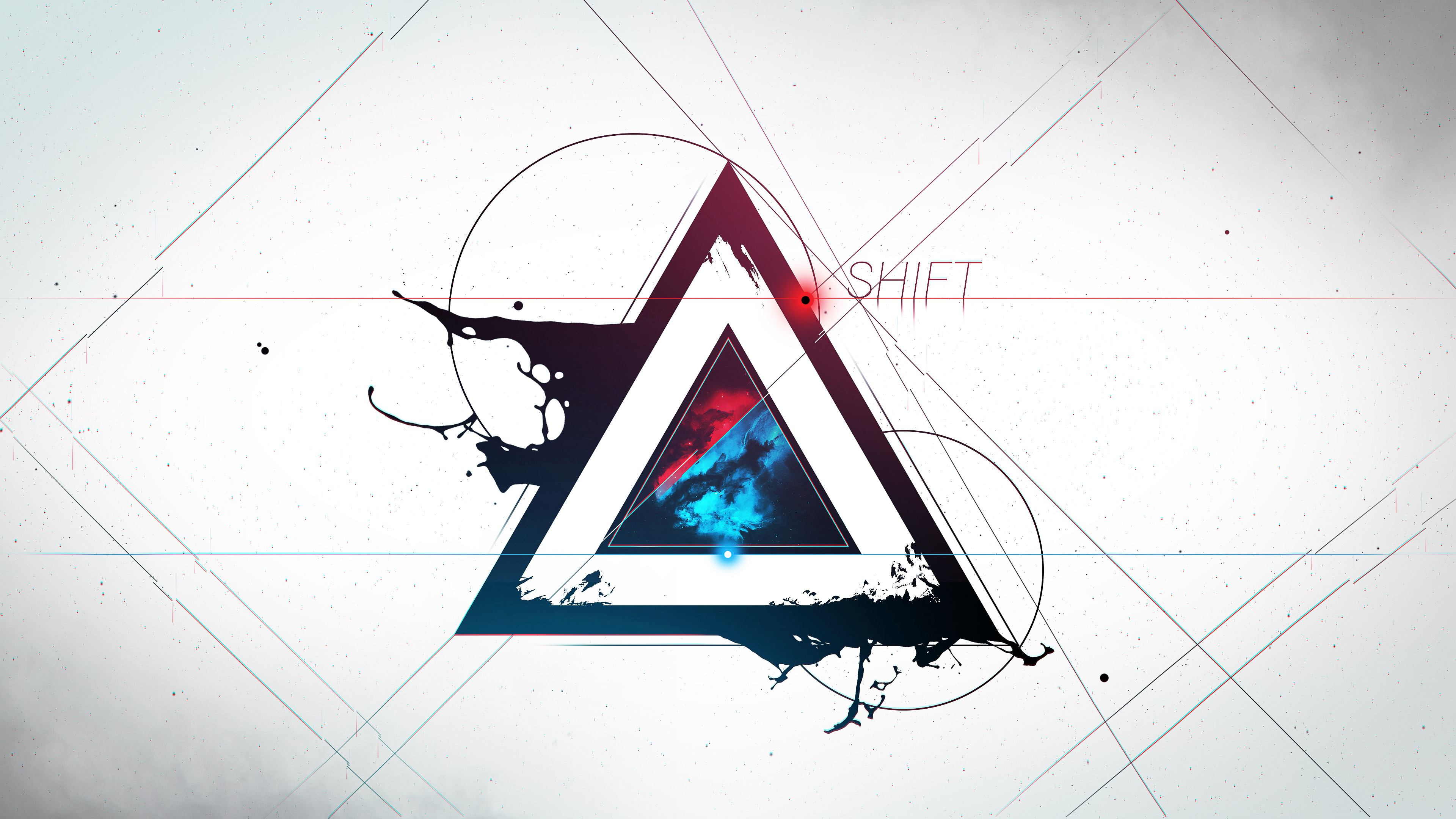 Triangolo, Shift, Schizzi, Spazio, Arte digitale, 3840x2160, wallpaper desktop