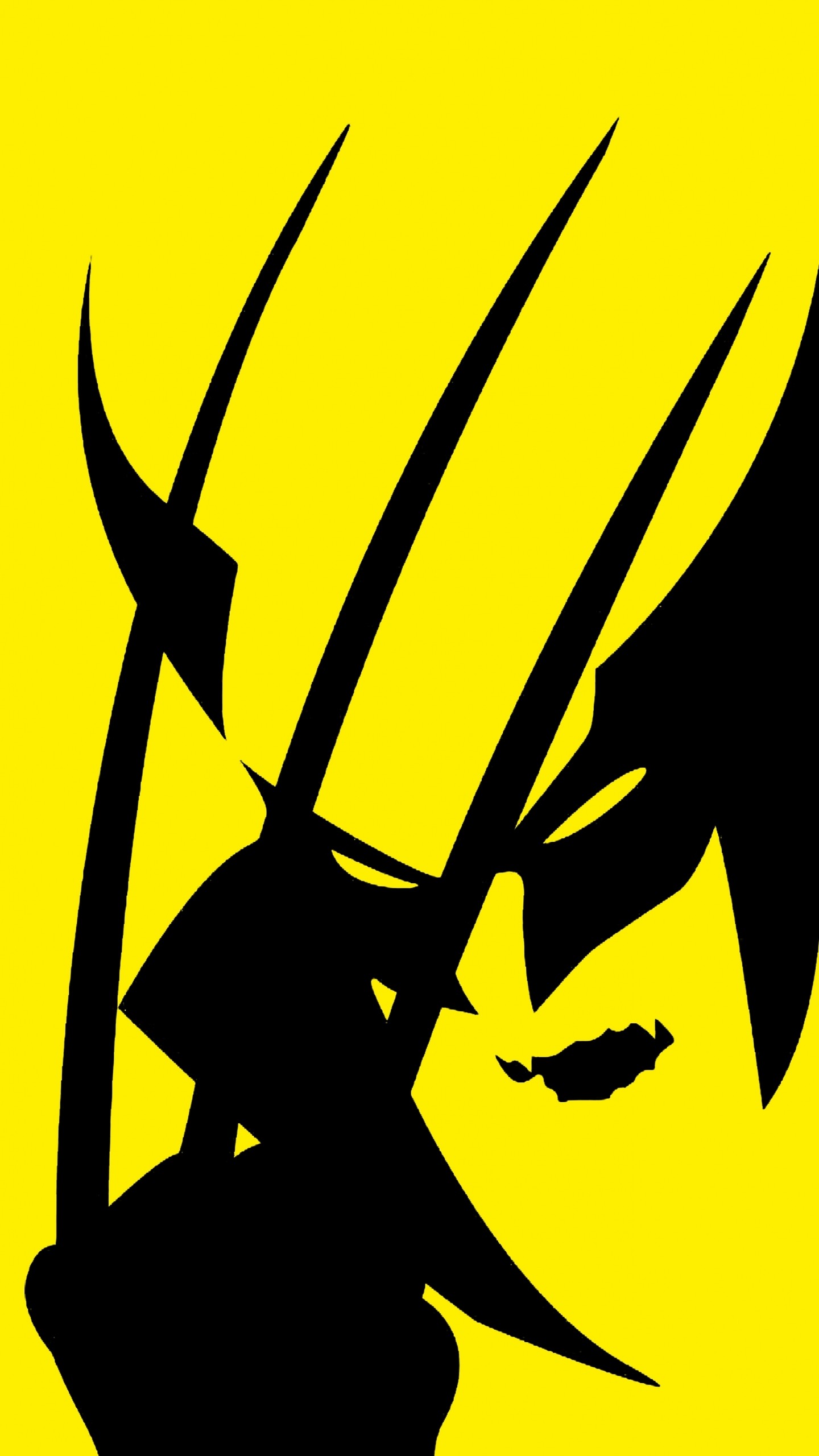 Wolverine, Marvel, Silhouette, Giallo e nero, Minimalismo, sfondo per iPhone e Android