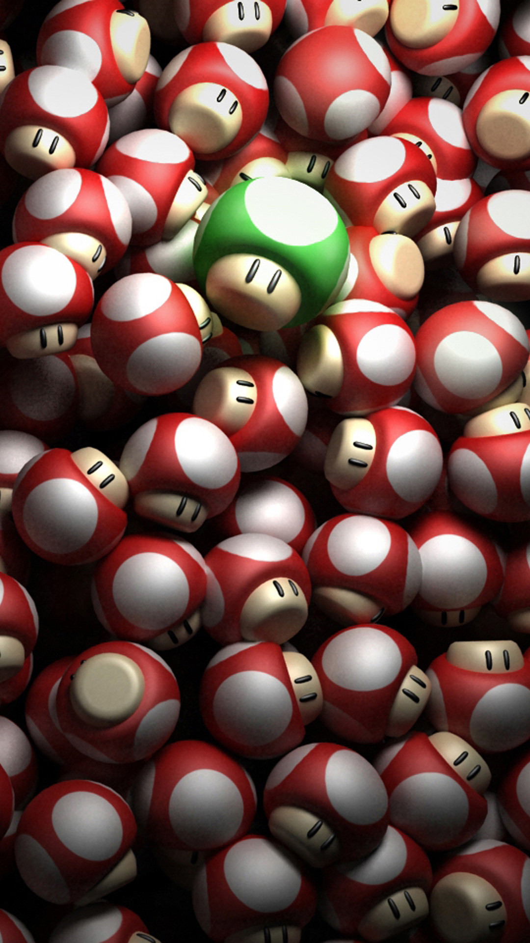 Super Mario, Funghi, Fungo 1-Up, Nintendo, Rosso, sfondo iPhone 4K Full HD