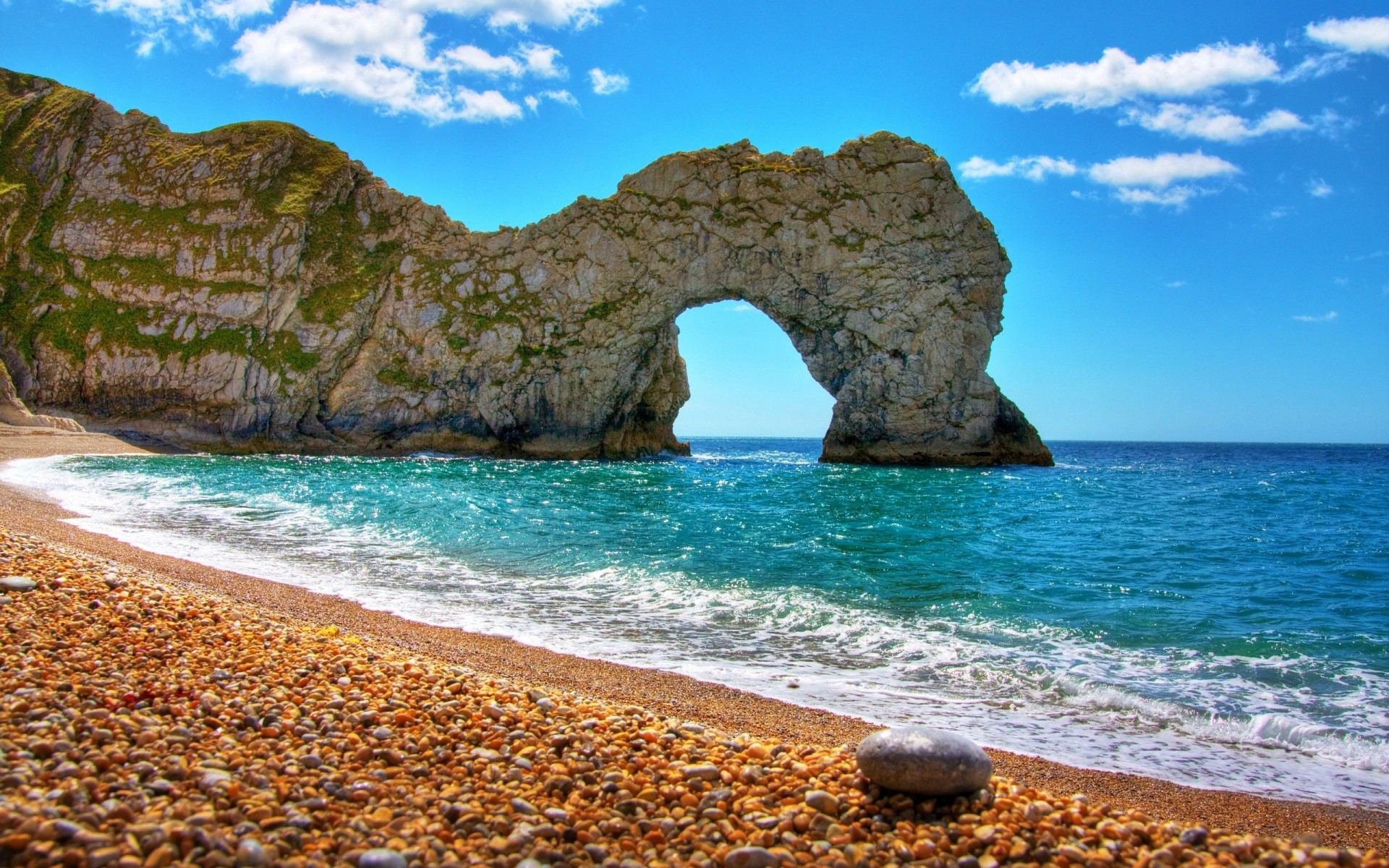 Durdle Door, Dorset, Inghilterra, Arco naturale, Spiaggia, Mare, sfondo Windows 11