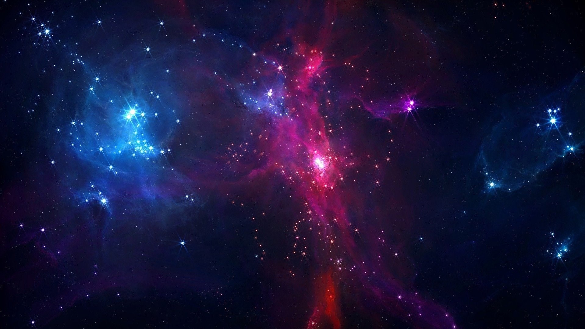 Nebulosa, Spazio, Stelle, Blu, Rosa, 1920x1080, immagine di sfondo
