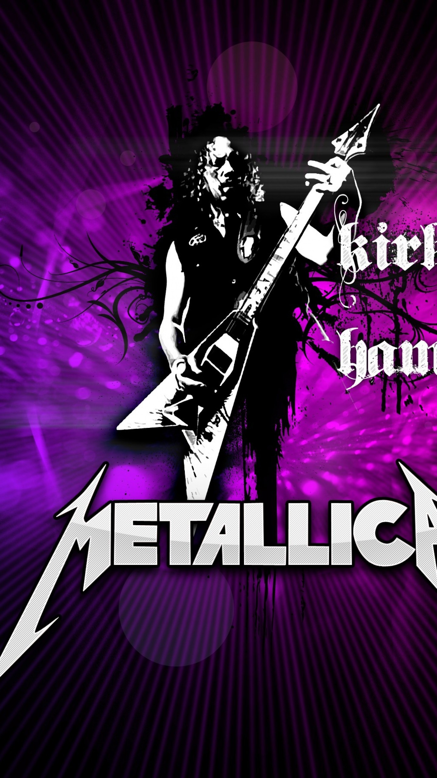 Kirk Hammett, Metallica, Chitarra, Viola, QHD+, sfondo verticale per cellulare