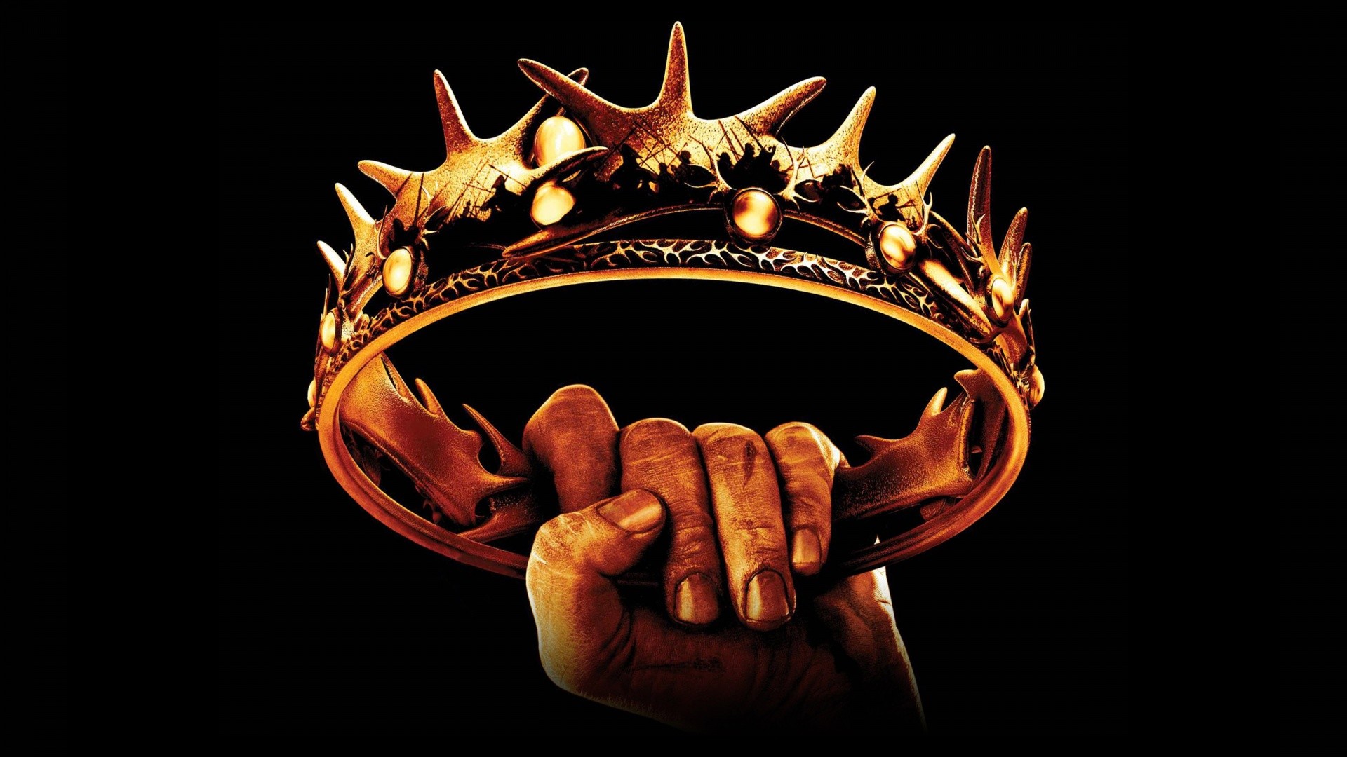 Corona, Il Trono di Spade, Sfondo nero, Full HD, wallpaper per computer