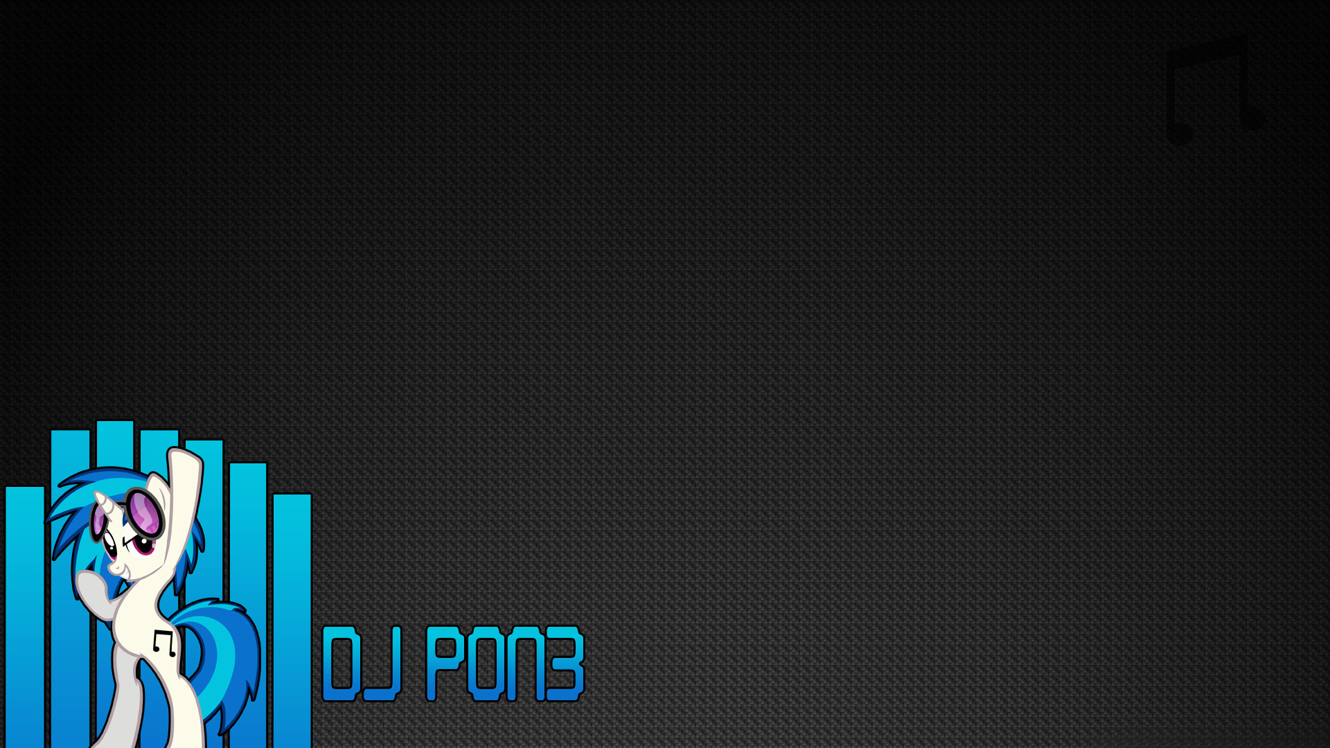 DJ Pon-3, My Little Pony, Fibra di carbonio, Grigio scuro, 1920x1080, sfondo per PC