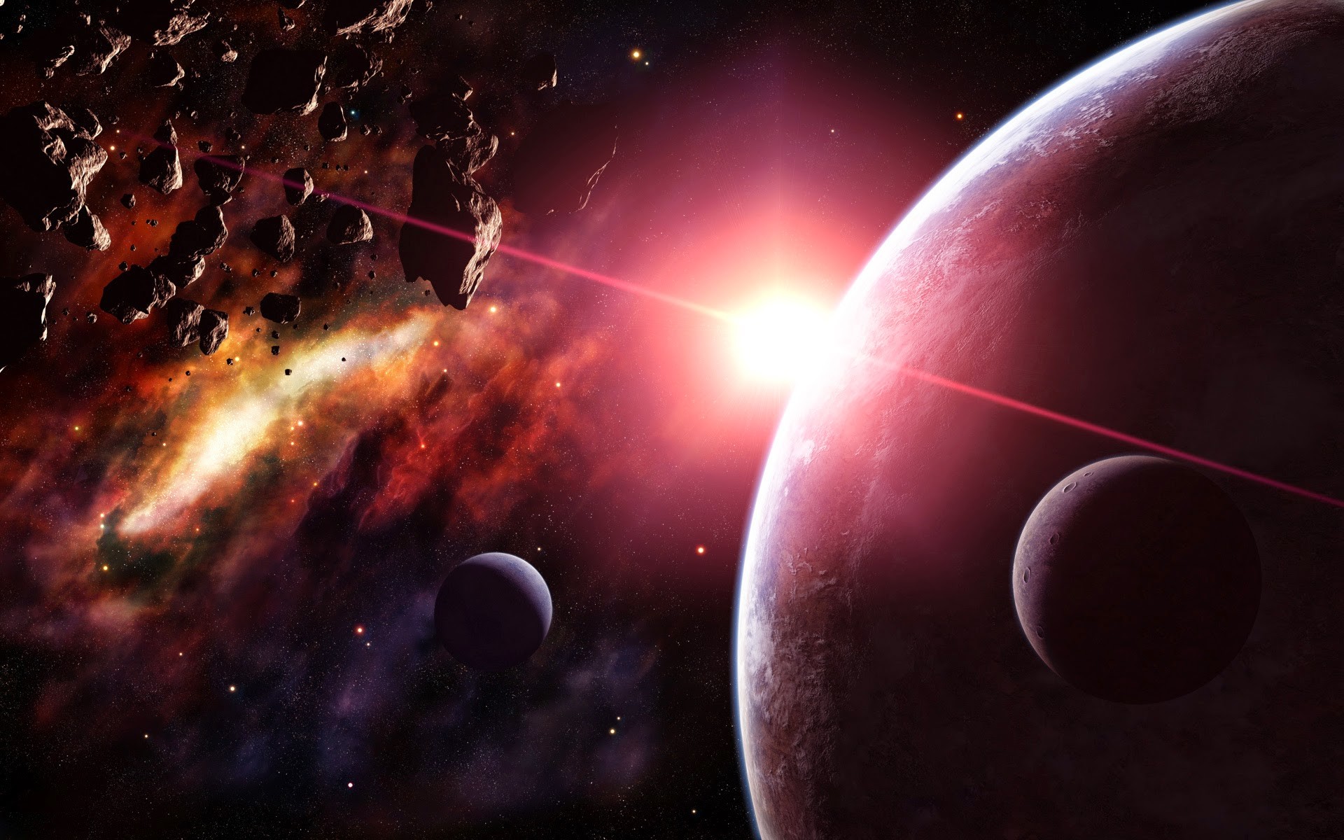 Spazio, Pianeta, Galassia, Asteroidi, 1920x1200, sfondo MacBook Pro