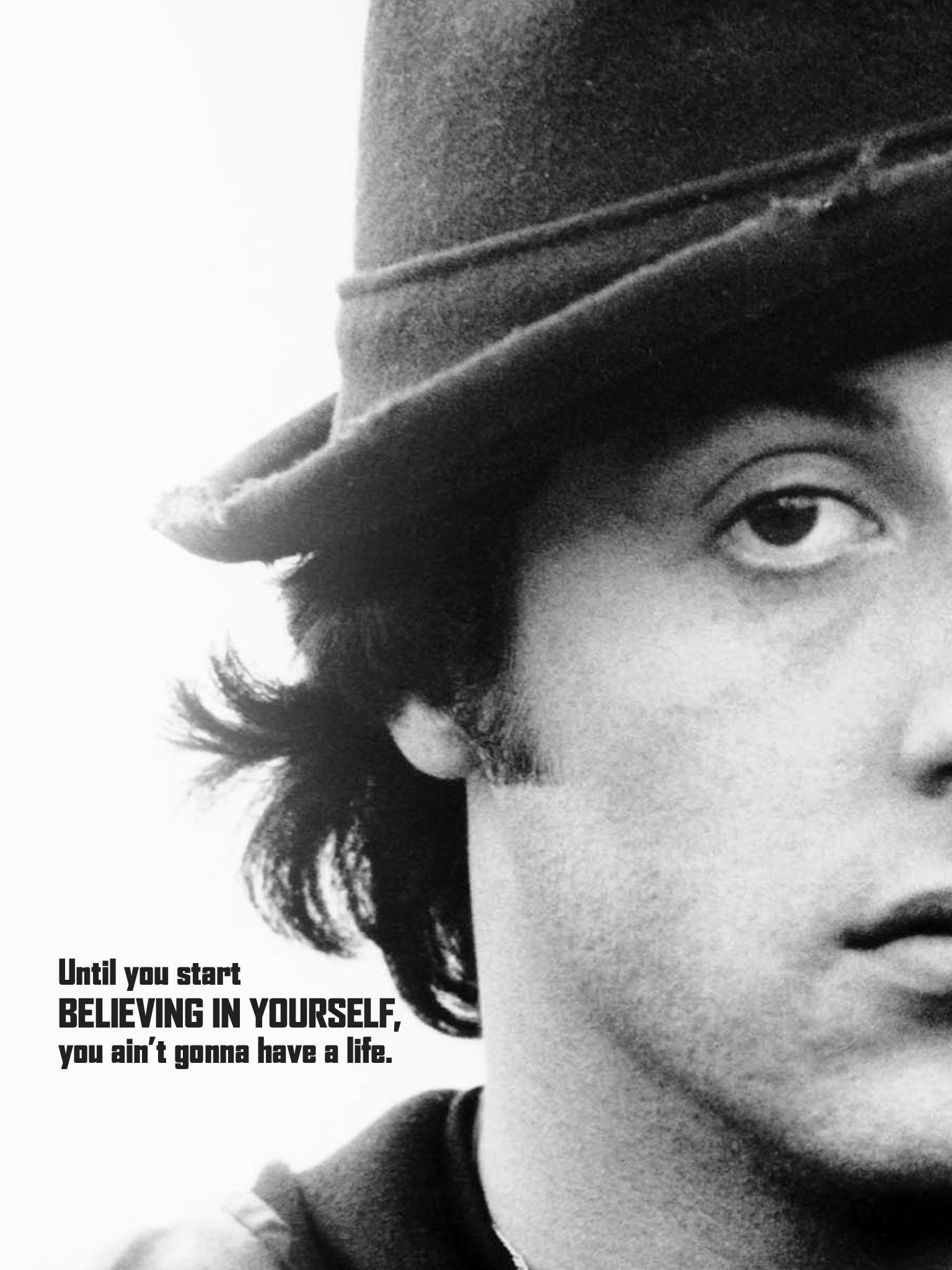 Rocky Balboa, Sylvester Stallone, Cappello, Citazione, QHD+, sfondo per iPad e tablet