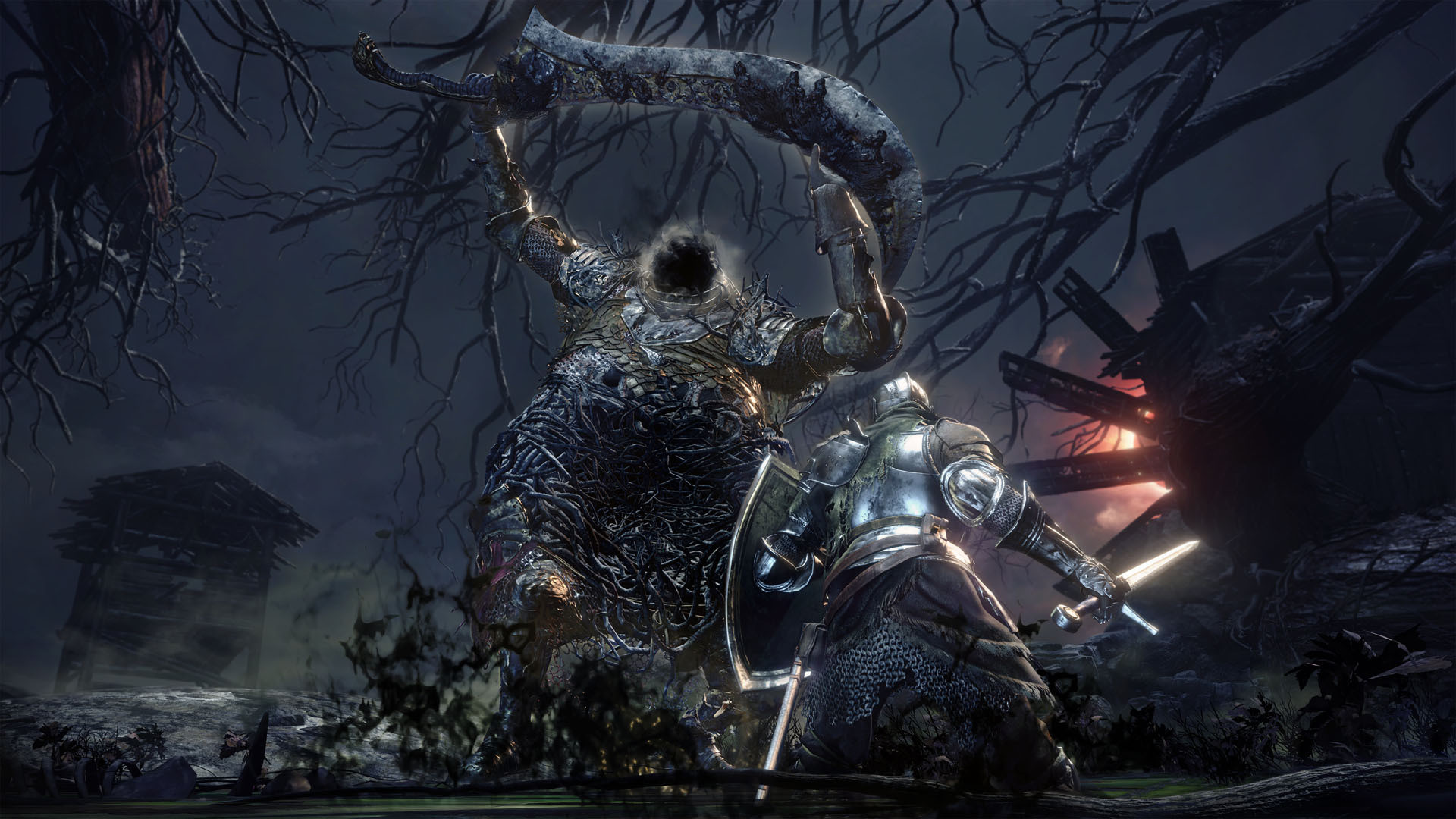 Dark Souls III, Cavaliere, Mostro, Combattimento, 1920x1080, sfondo per PC