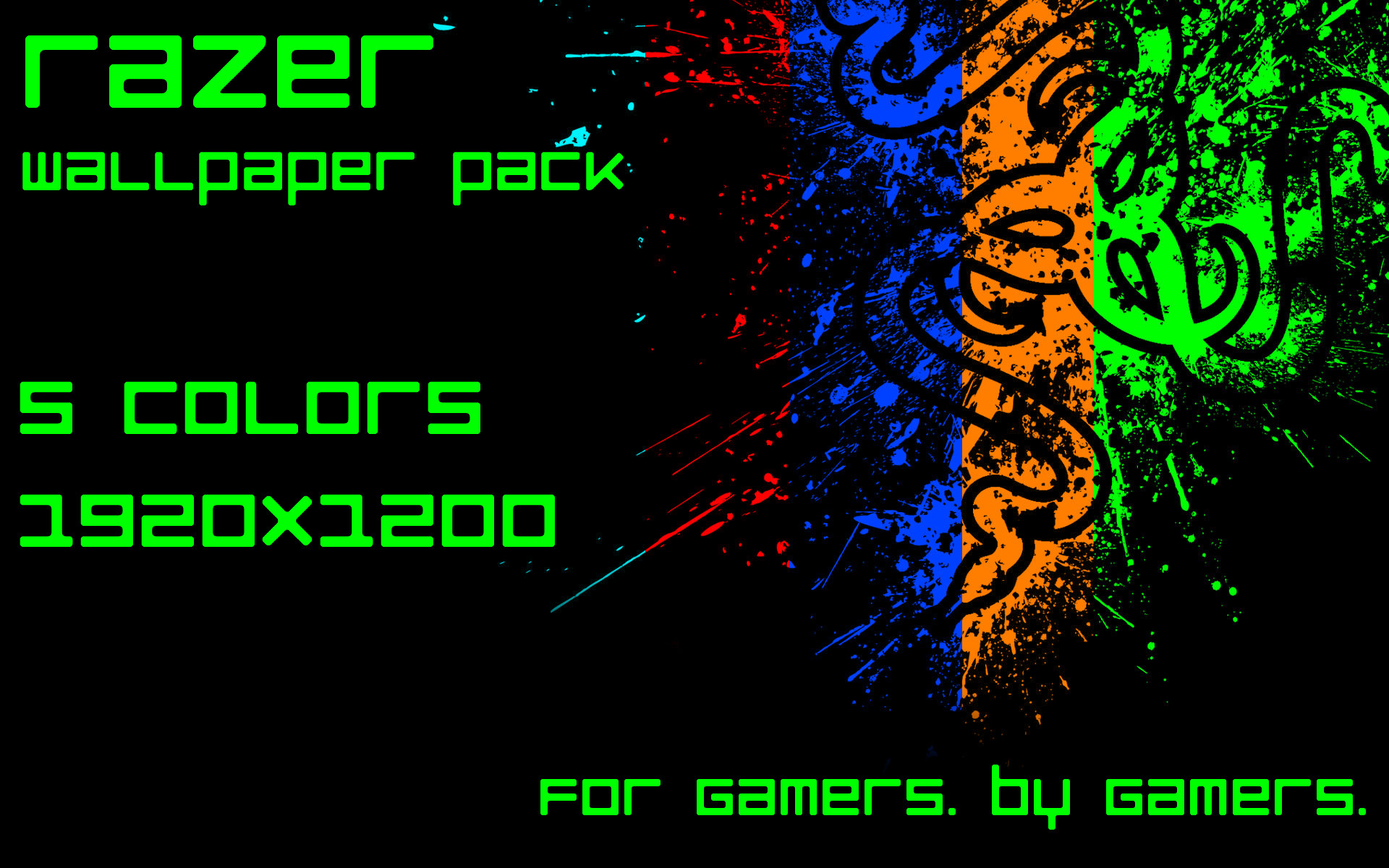 Razer, Logo Razer, Schizzi colorati, For Gamers. By Gamers., 1920x1200, sfondo MacBook Pro