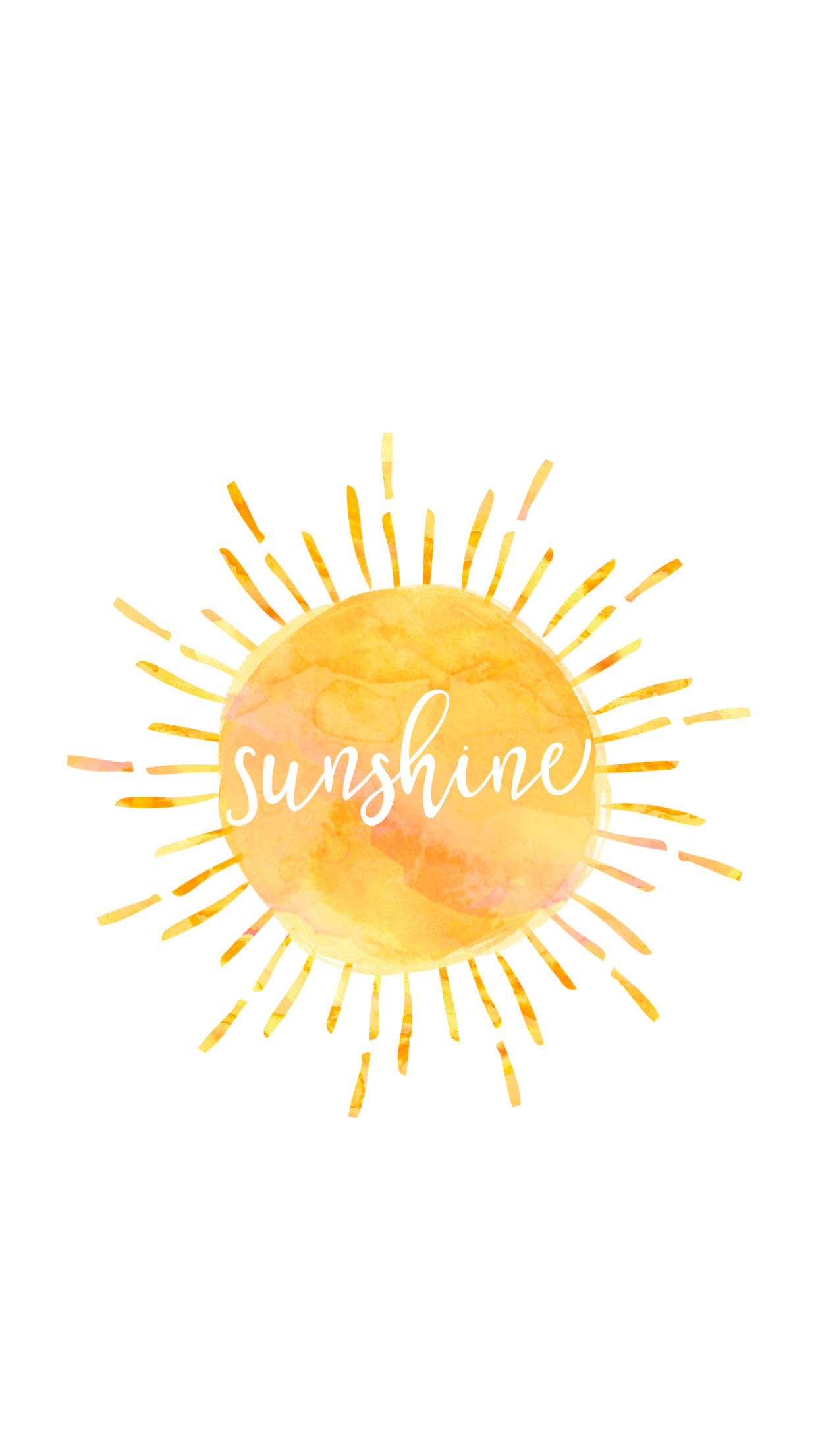 Sole, Sunshine, Acquerello, Minimalismo, Sfondo bianco, Full HD, schermata di blocco iPhone 4K