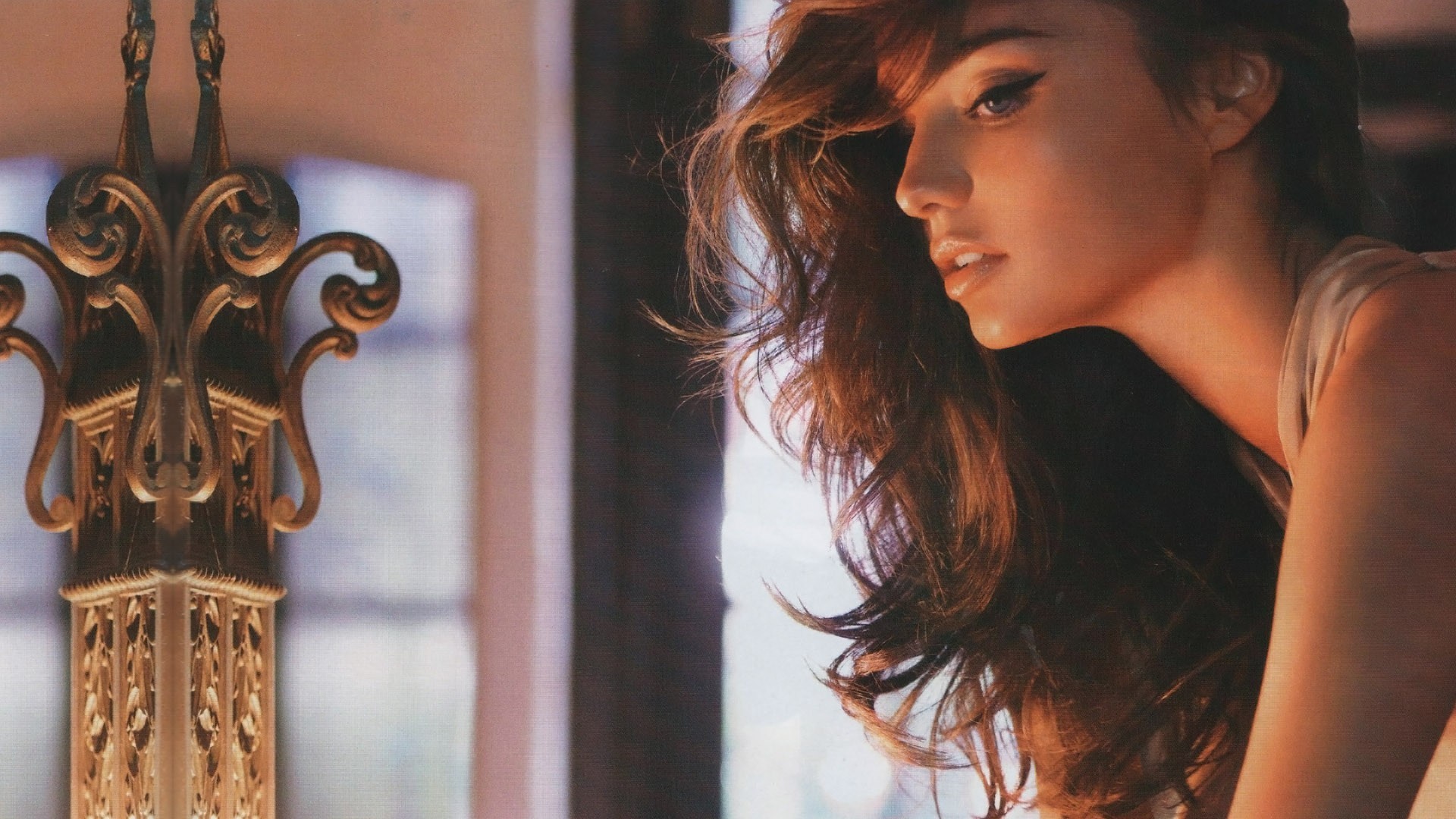 Miranda Kerr, Ritratto, Capelli mossi, Toni caldi, 1920x1080, immagine di sfondo