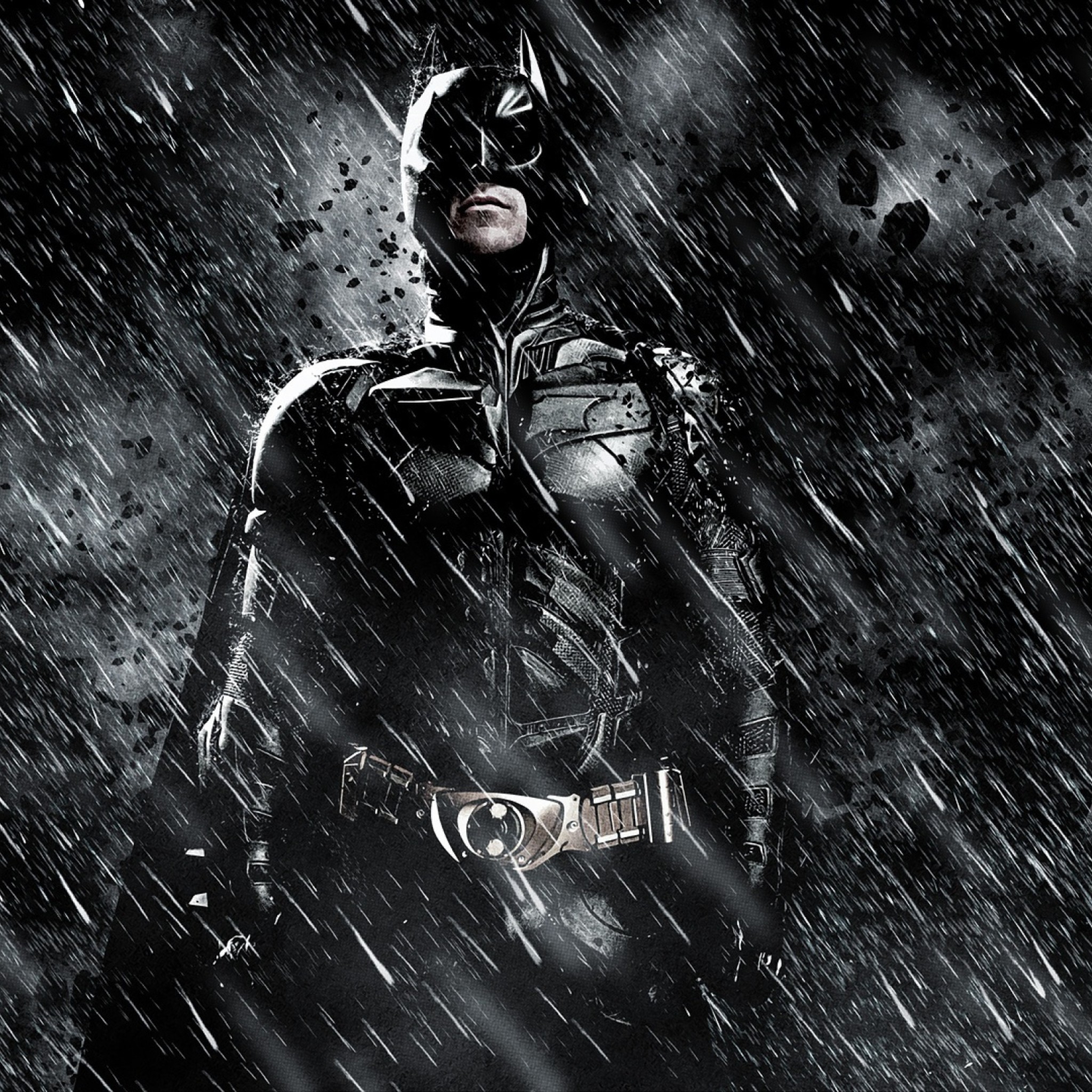 Batman, Christian Bale, Il cavaliere oscuro - Il ritorno, Pioggia, sfondo per iPad