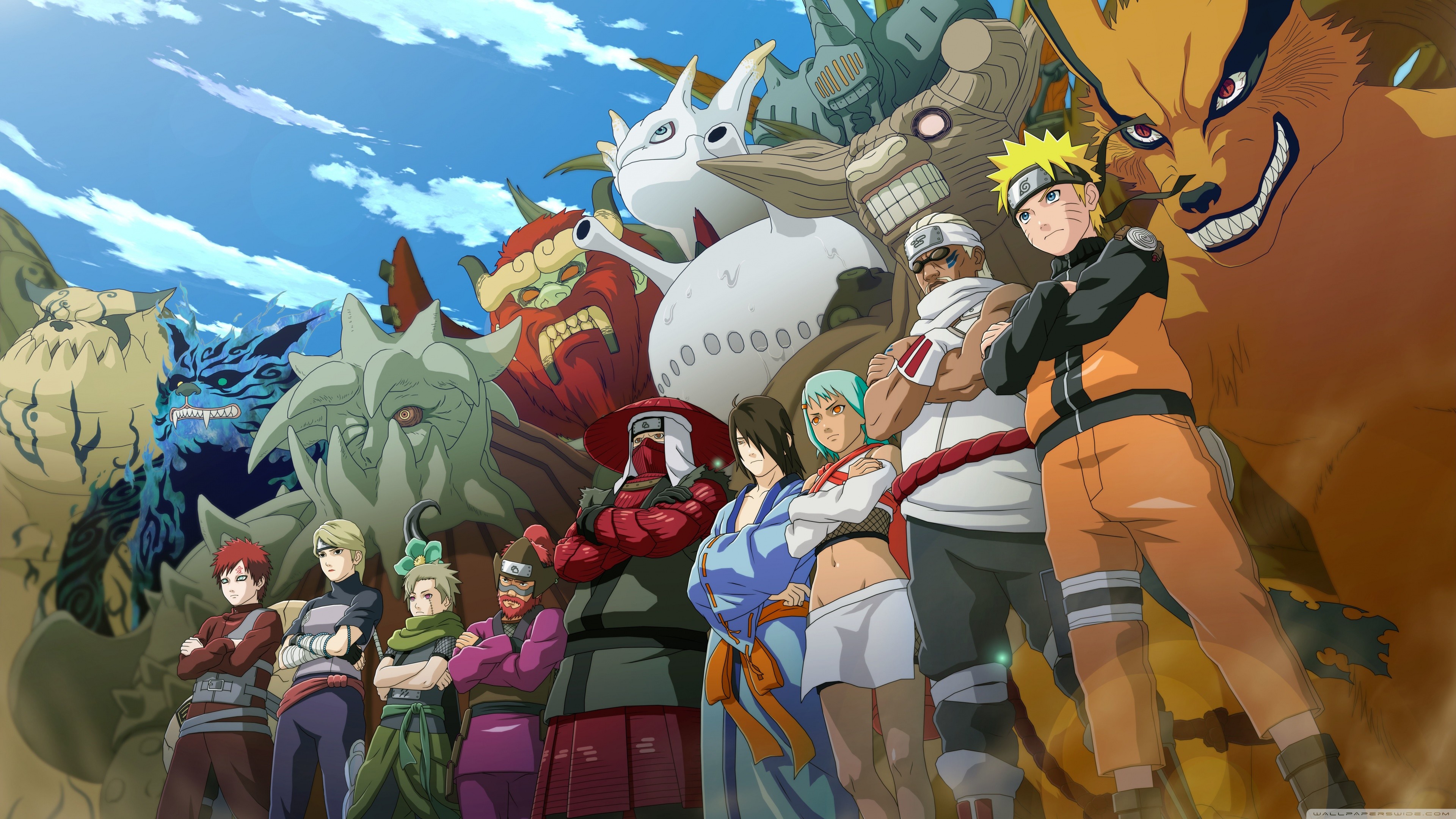 Jinchuriki, Naruto Uzumaki, Killer B, Gaara, Bestie codate, 4K, sfondo per PC